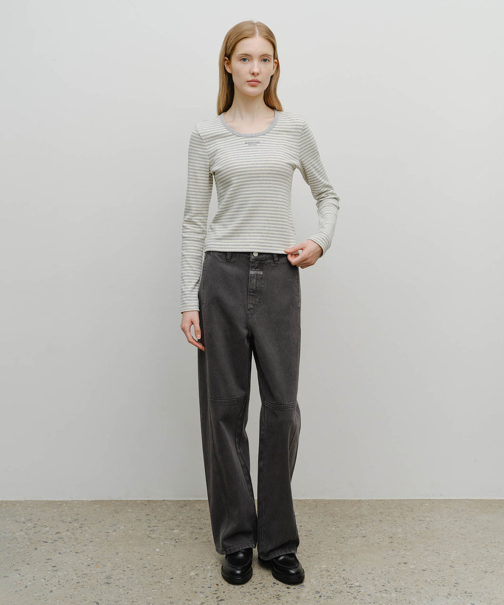 Marithe & Francois Girbaud - Paneled Denim Pants (Dark Gray) product image 3 | TRAB K-Fashion Australia