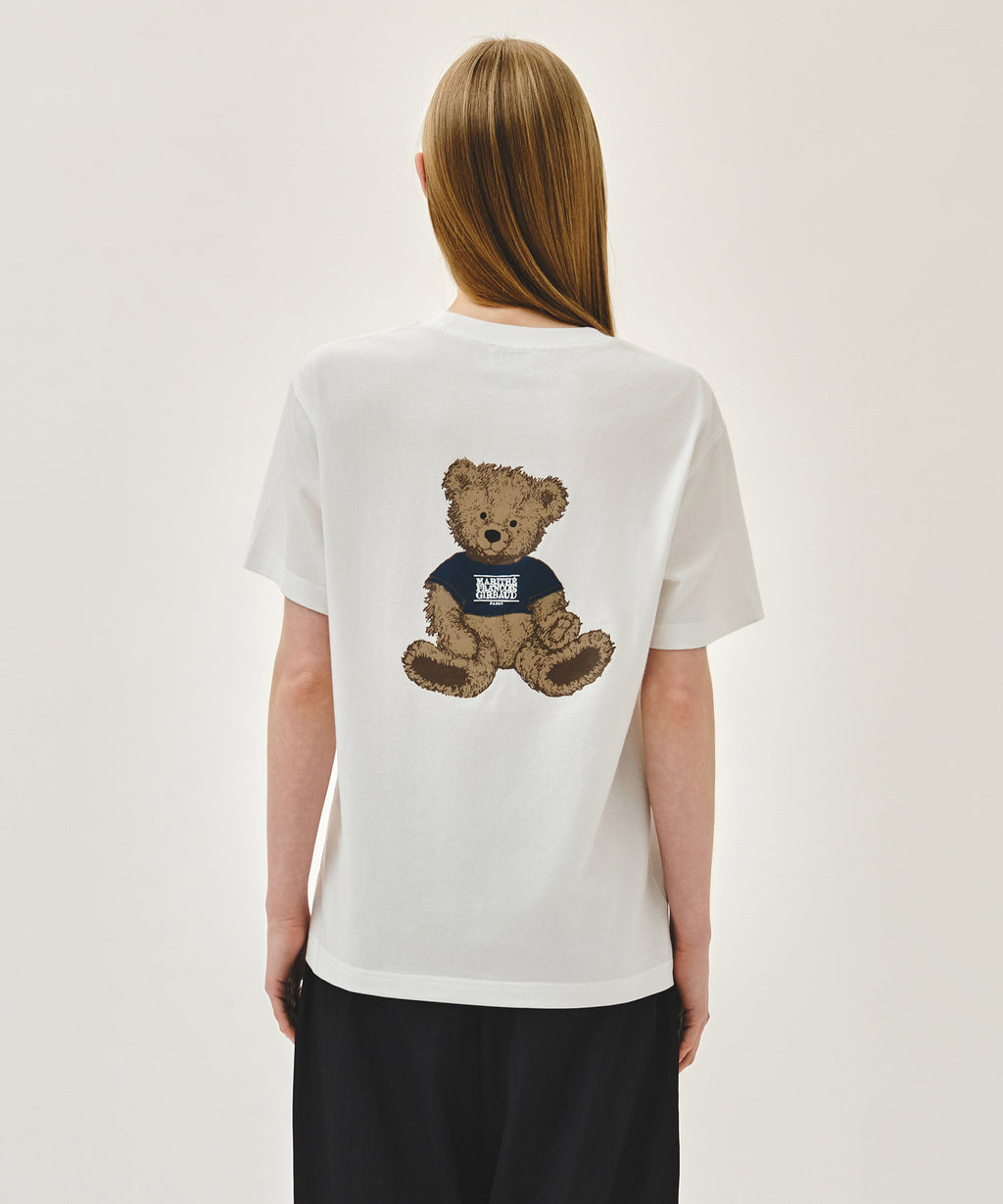 Marithe & Francois Girbaud - Doodle Bear Tee (White/Beige) product image 3 | TRAB K-Fashion Australia