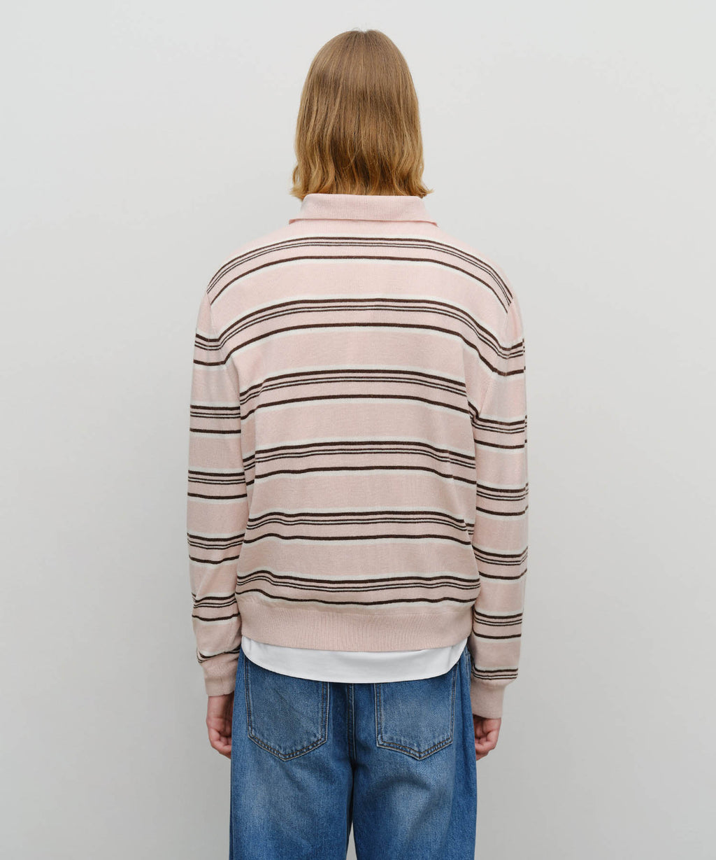 Marithe & Francois Girbaud - Regular Logo Stripe Polo Knit (Pink) product image 5 | TRAB K-Fashion Australia
