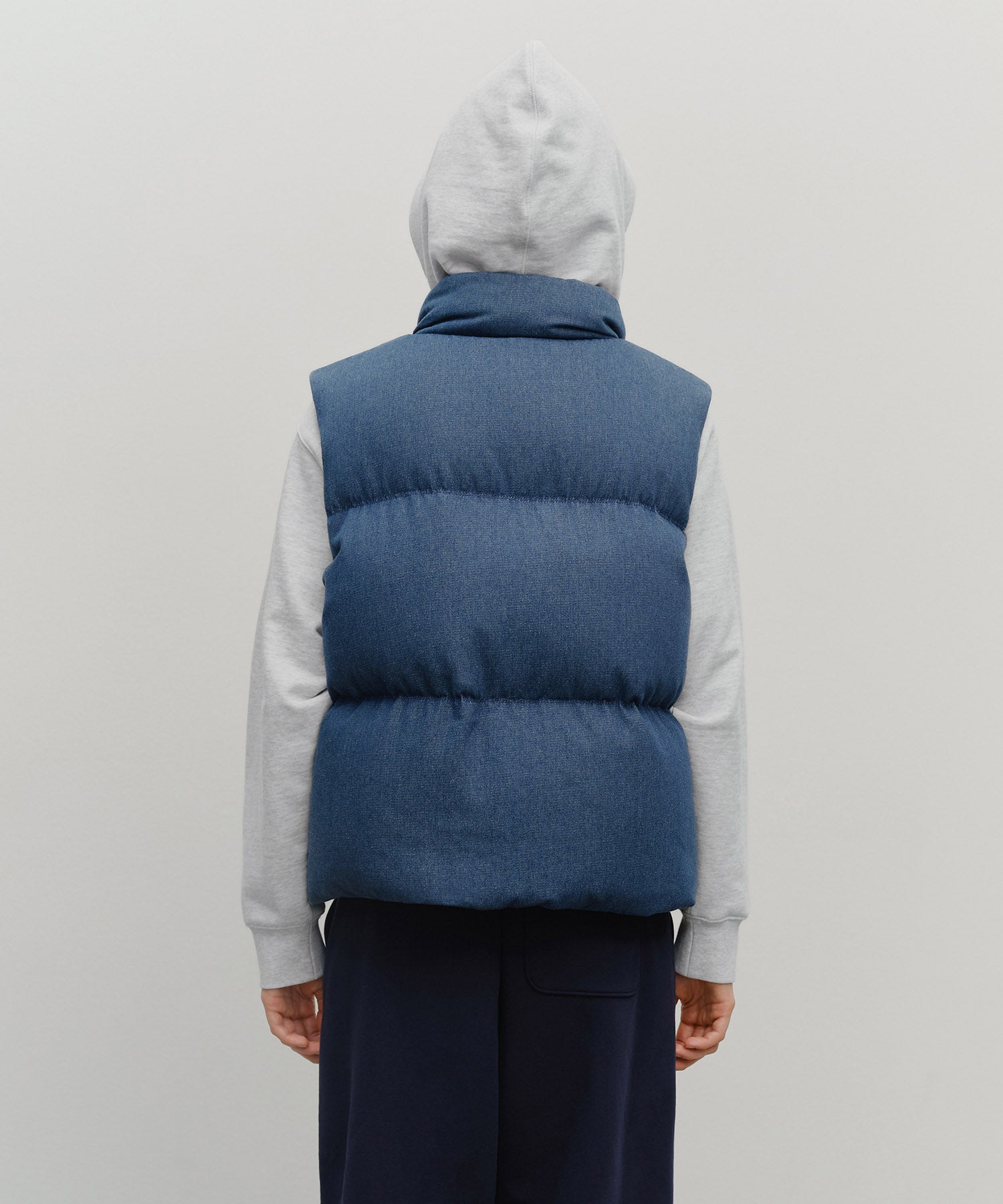 Marithe & Francois Girbaud - Classic Logo Denim Down Vest (Dark Blue) product image 3 | TRAB K-Fashion Australia