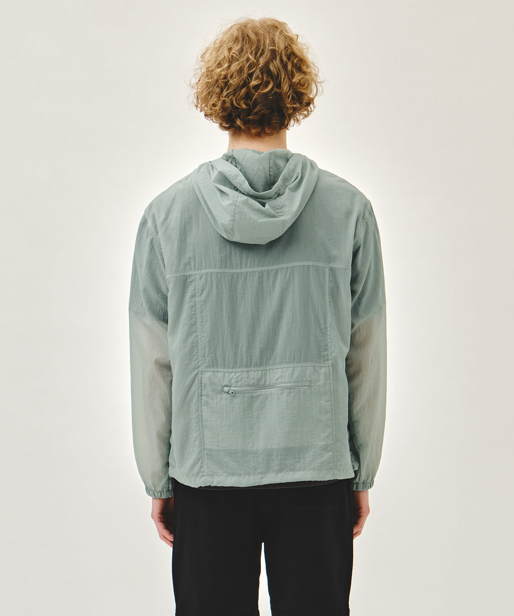 Marithe & Francois Girbaud - Hooded Packable Nylon Jacket (Mint Gray) product image 3 | TRAB K-Fashion Australia