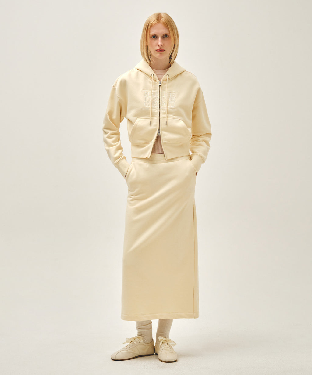 Marithe & Francois Girbaud - Classic Logo Sweat Long Skirt (Butter) product image 3 | TRAB K-Fashion Australia