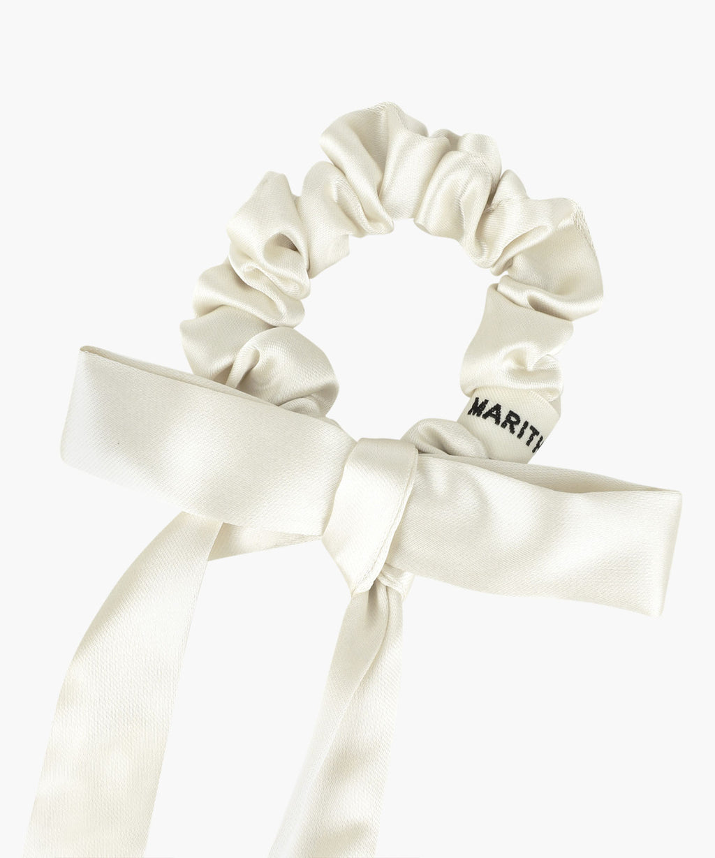 Marithe & Francois Girbaud - Regular Logo Satin Hair Ribbon Scrunchie 2pack (Ivory) product image 3 | TRAB K-Fashion Australia