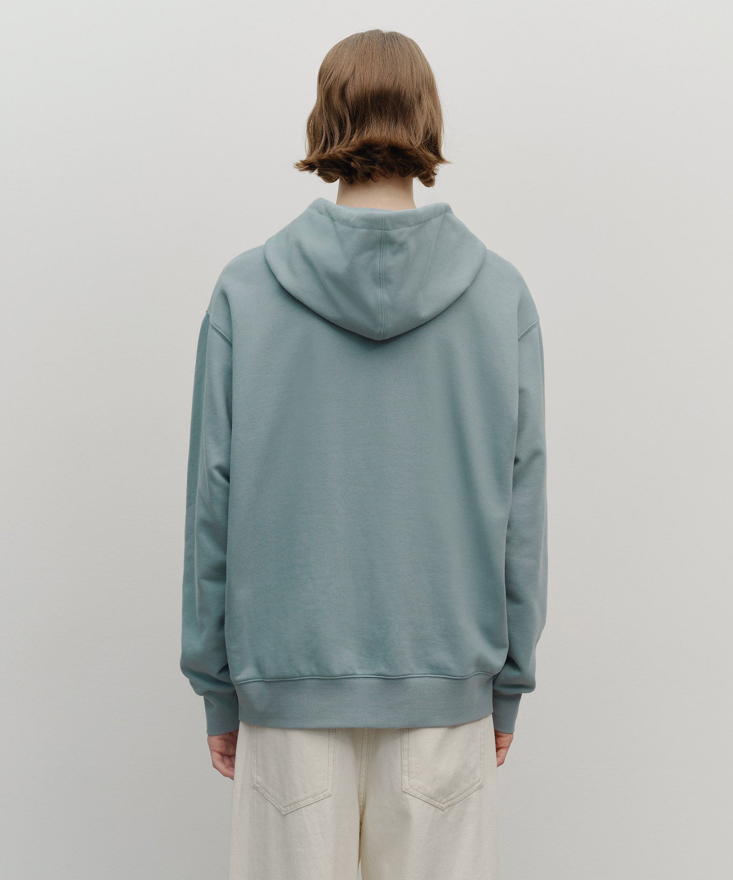 Marithe & Francois Girbaud - Classic Logo Embroidery Hoodie (brushed) (Mint Gray) product image 3 | TRAB K-Fashion Australia