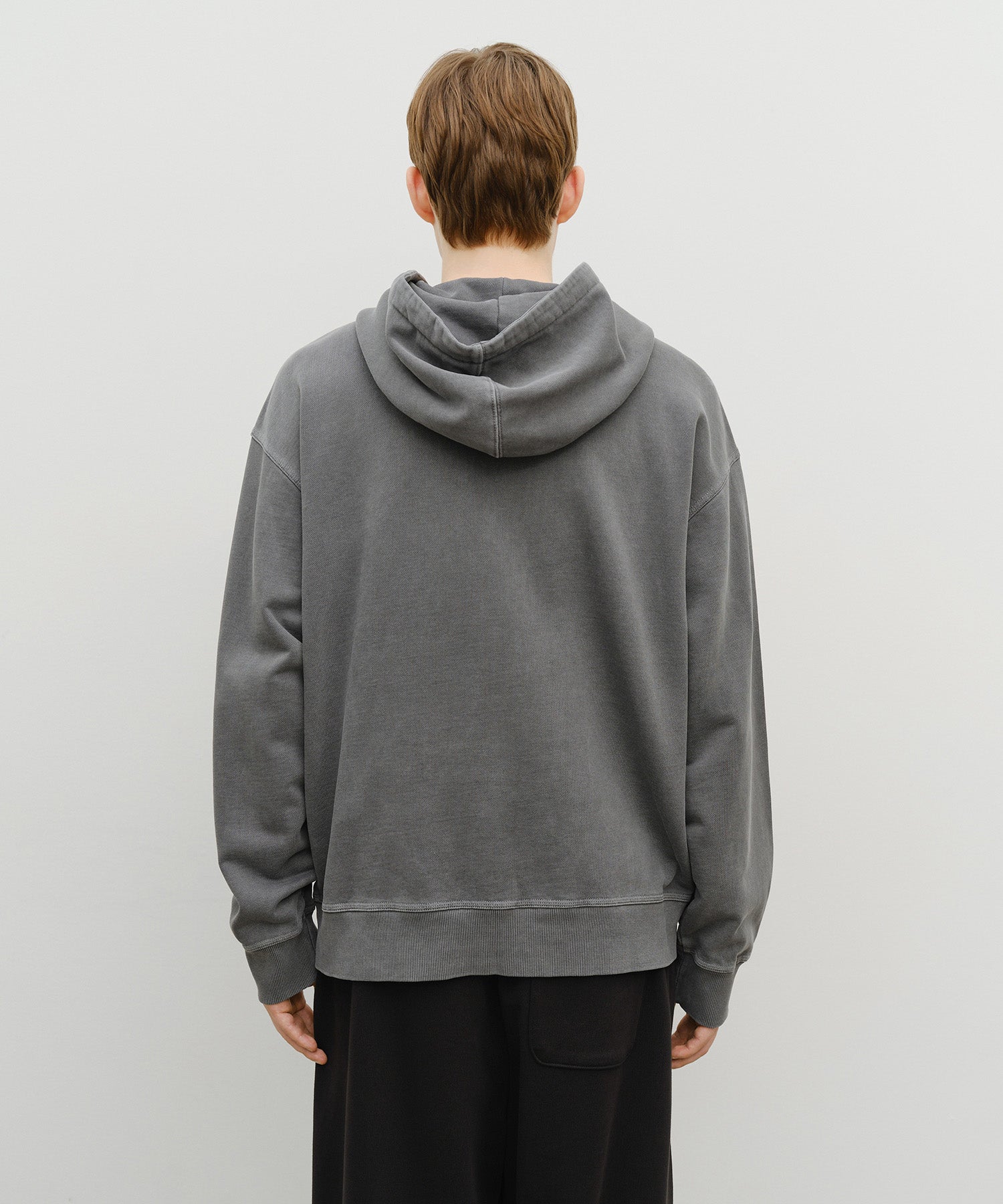 Marithe & Francois Girbaud - Crest Logo Garment Dyed Oversized Hoodie (Charcoal) product image 3 | TRAB K-Fashion Australia