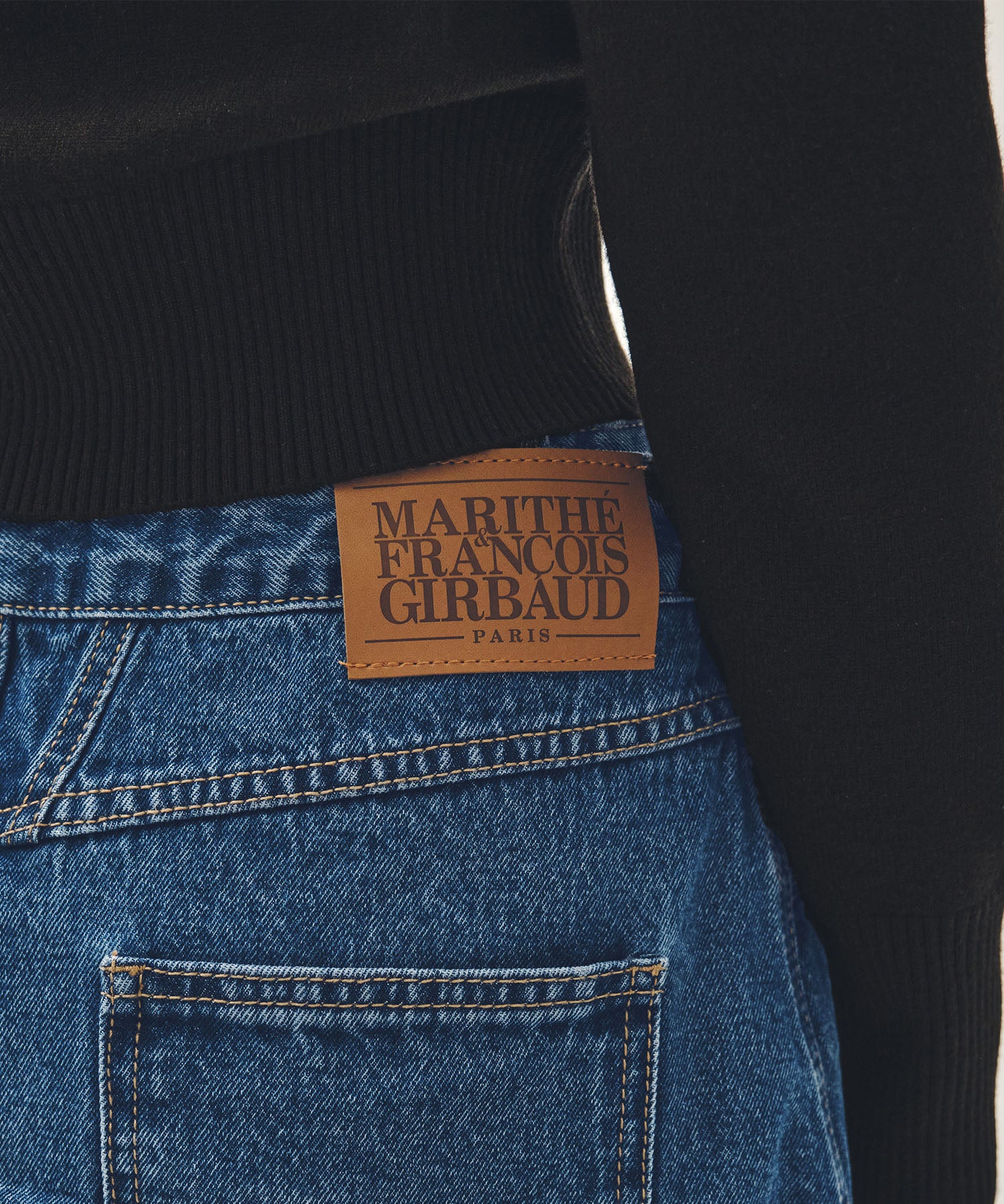 Marithe & Francois Girbaud - Layered Skirt Denim Pants (Blue) product image 5 | TRAB K-Fashion Australia