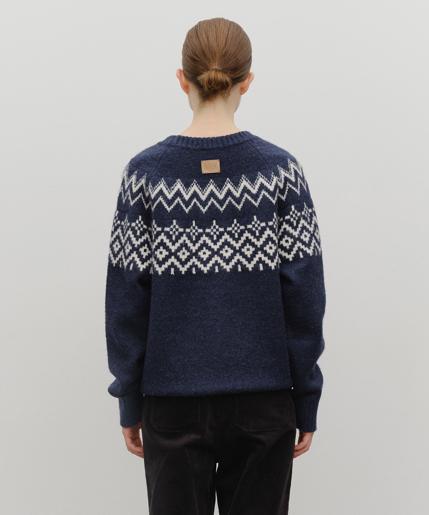 Marithe & Francois Girbaud - Fairisle Crew Neck Knit Pullover (Navy) product image 5 | TRAB K-Fashion Australia