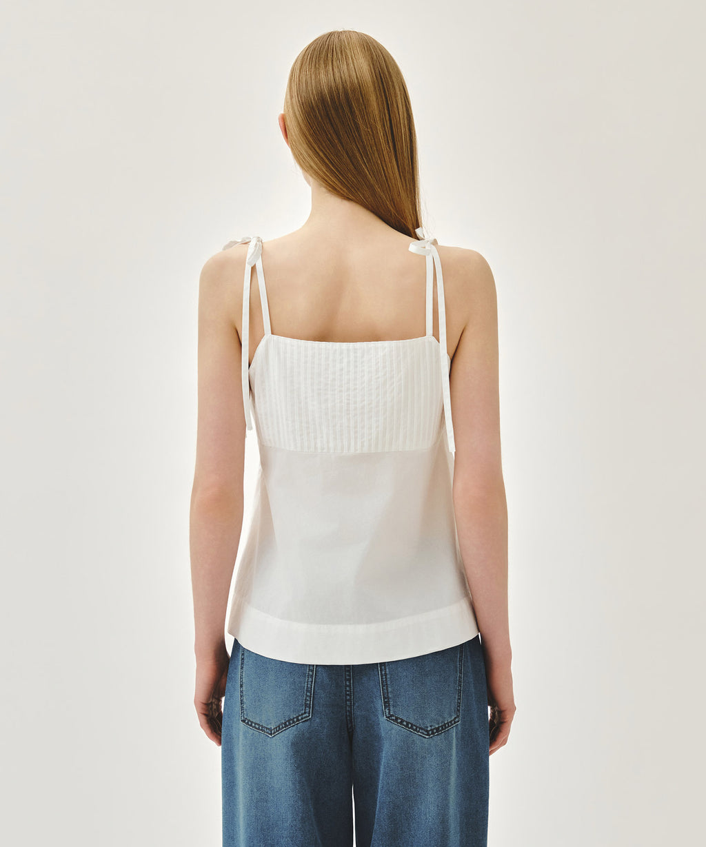 Marithe & Francois Girbaud - Pintuck Camisole Blouse (White) product image 3 | TRAB K-Fashion Australia