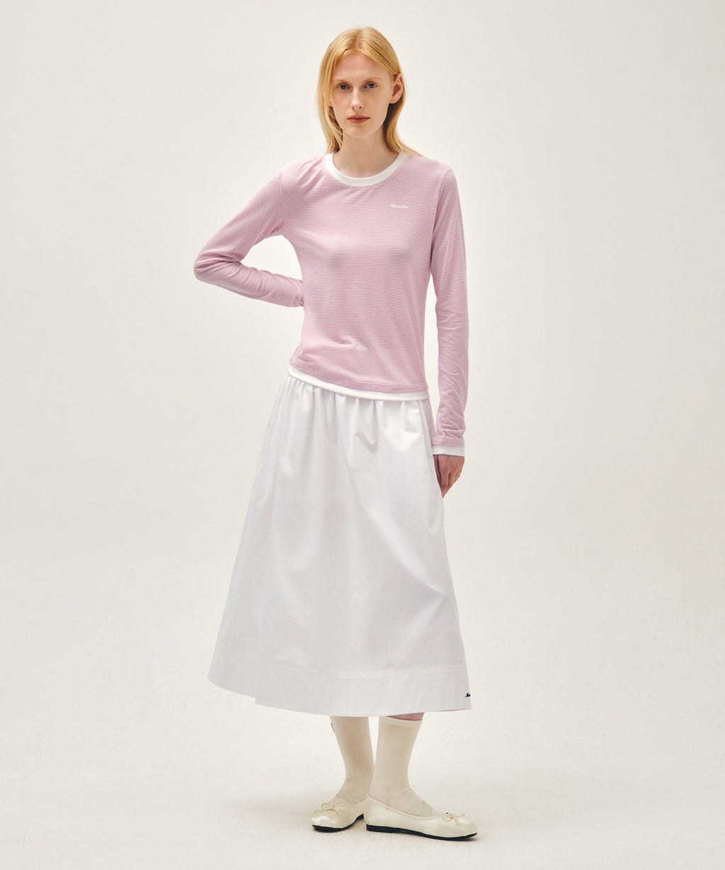 Marithe & Francois Girbaud - Cotton Waist Wrinkle Skirt (White) product image 3 | TRAB K-Fashion Australia
