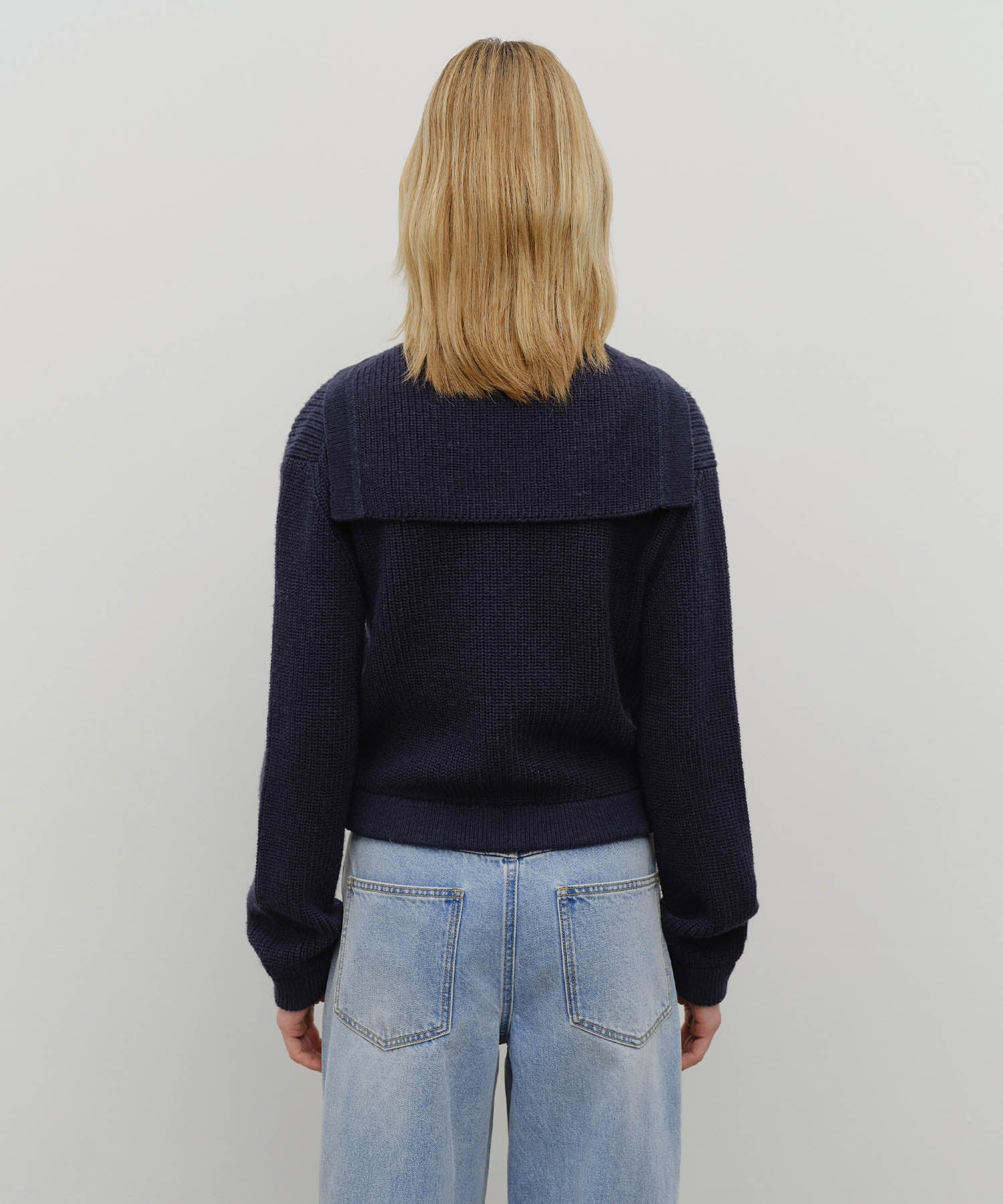 Marithe & Francois Girbaud - Sailor Rib Knit Cardigan (Navy) product image 3 | TRAB K-Fashion Australia