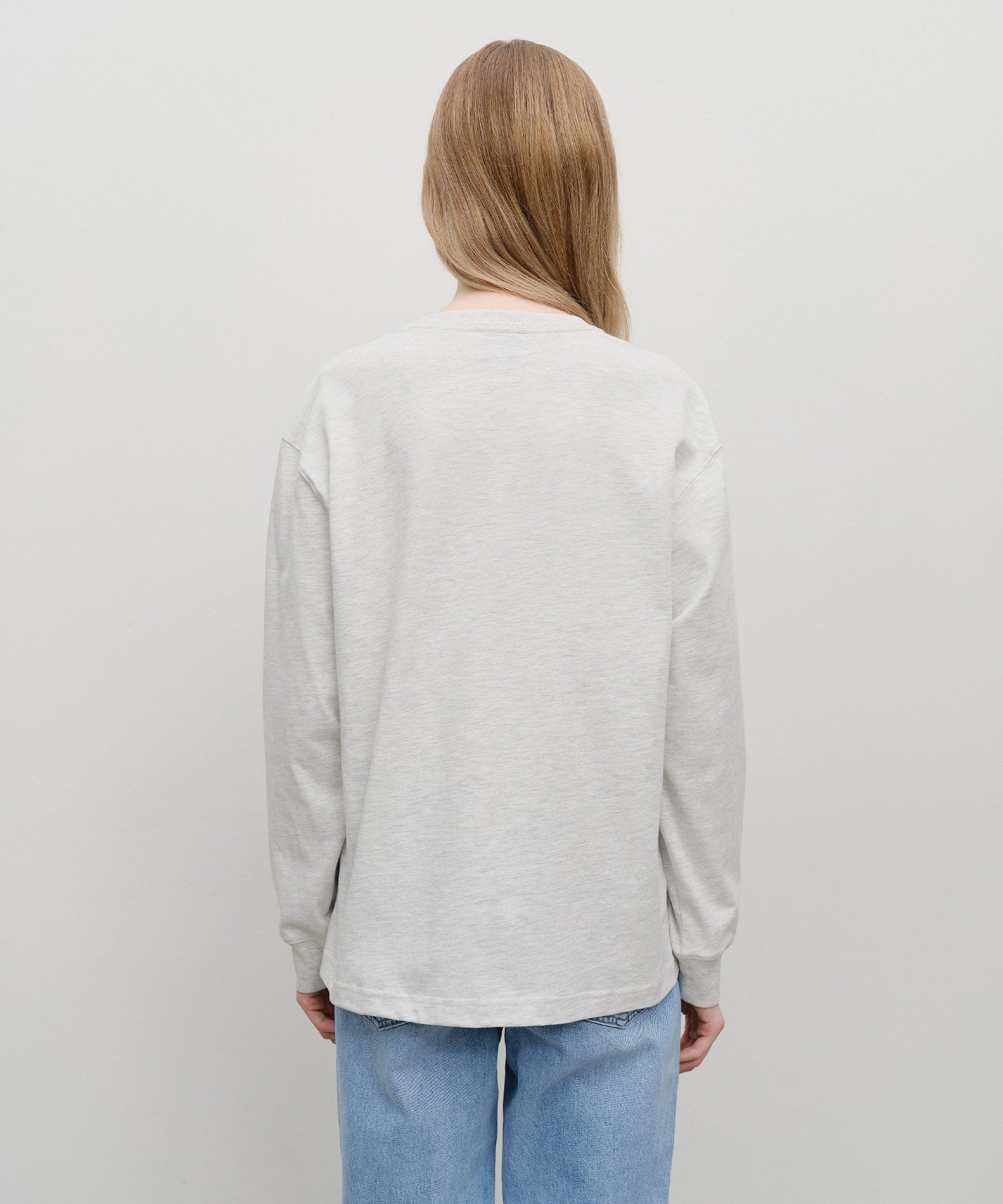 Marithe & Francois Girbaud - Classic Logo Long Sleeve (Light Heather Gray) product image 3 | TRAB K-Fashion Australia
