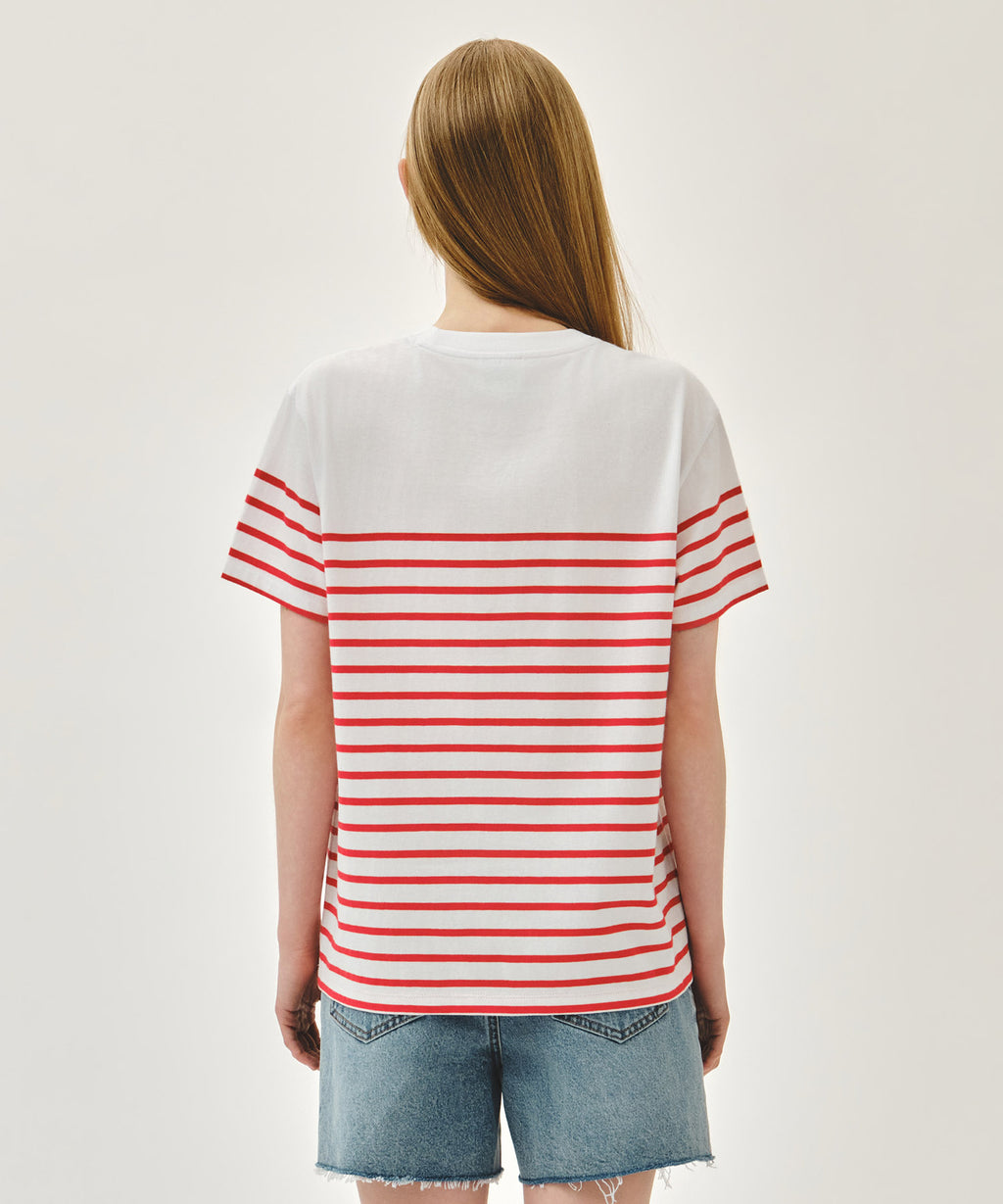 Marithe & Francois Girbaud - Block Stripe Tee (Red) product image 3 | TRAB K-Fashion Australia