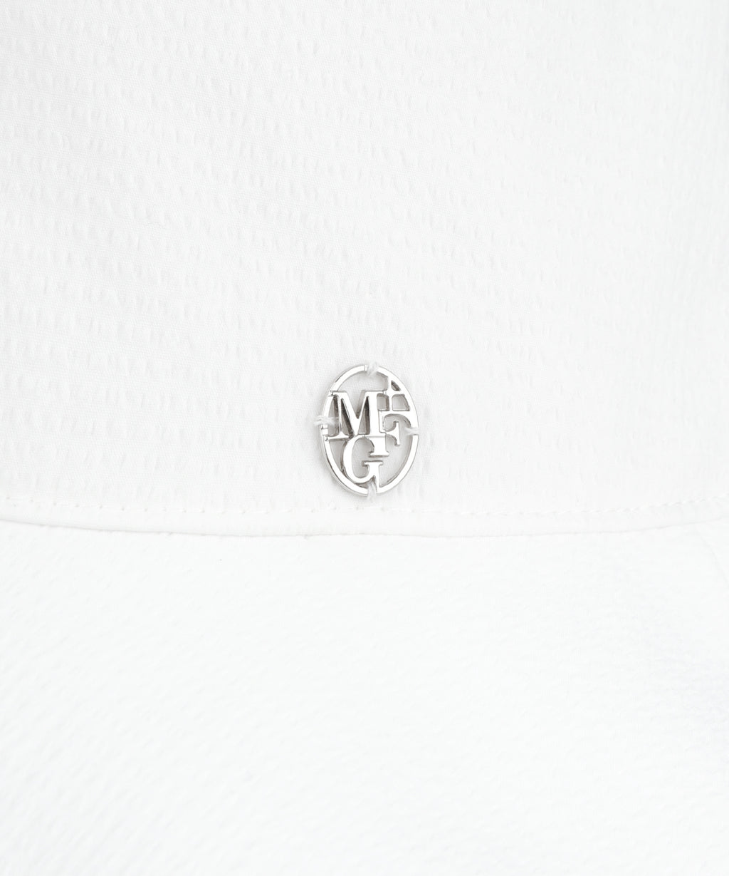 Marithe & Francois Girbaud - Strap Seersucker Wide Bucket Hat (Ivory) product image 3 | TRAB K-Fashion Australia