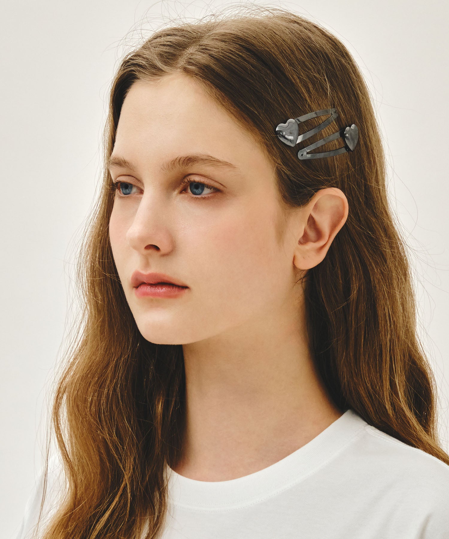 Marithe & Francois Girbaud - Regular Logo Heart Hair Pin 2pack (Black) product image 3 | TRAB K-Fashion Australia