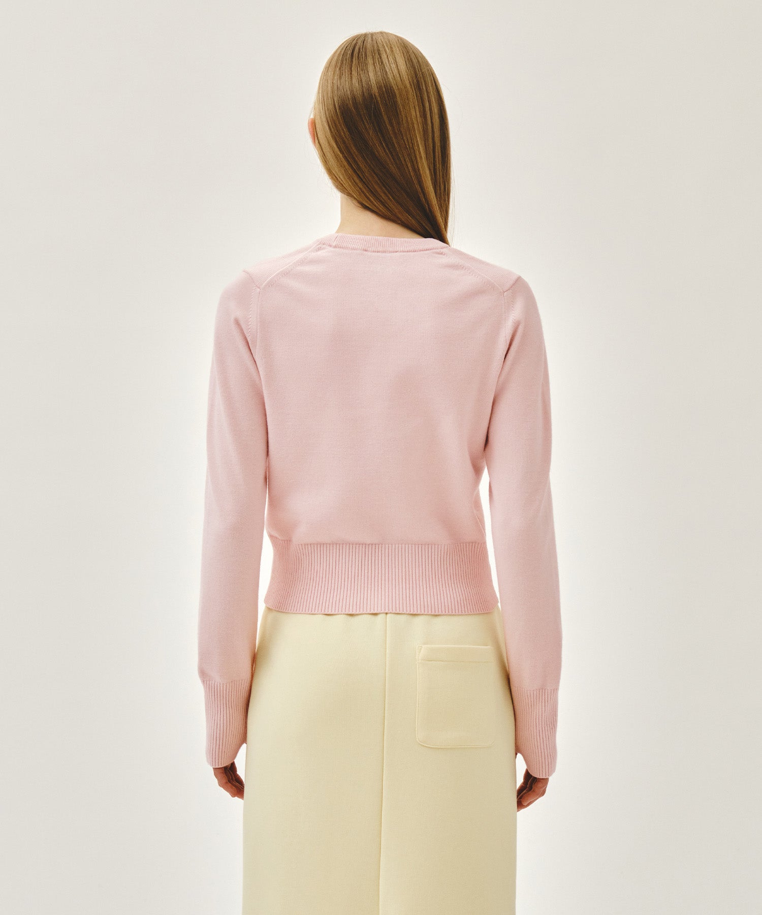 Marithe & Francois Girbaud - Small Classic Logo Crop Knit Pullover (Pink) product image 3 | TRAB K-Fashion Australia