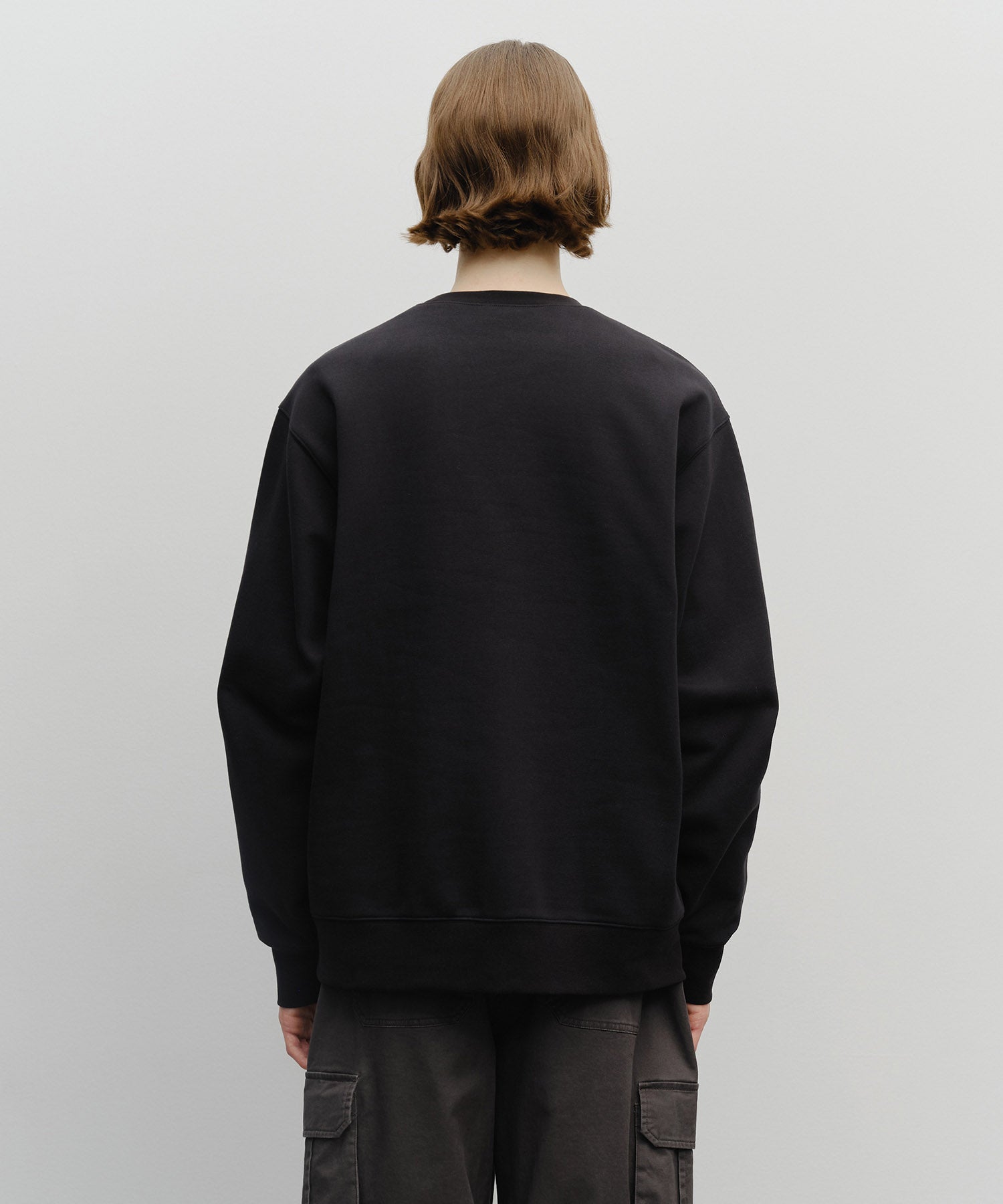 Marithe & Francois Girbaud - Classic Logo Embroidery Sweatshirt (brushed) (Black) product image 3 | TRAB K-Fashion Australia
