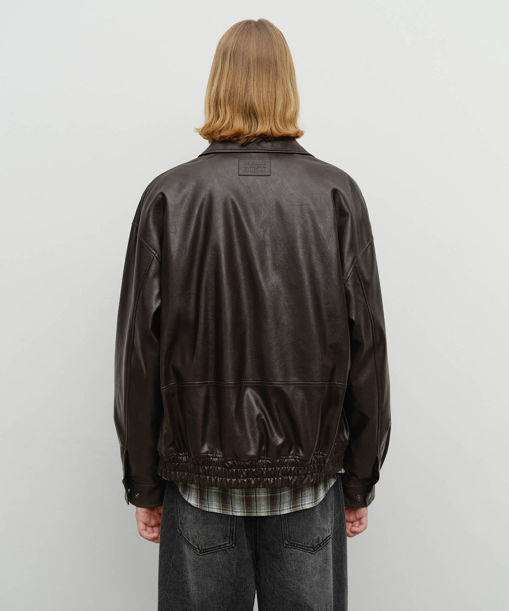 Marithe & Francois Girbaud - Faux Leather Padded Jacket (Brown) product image 6 | TRAB K-Fashion Australia