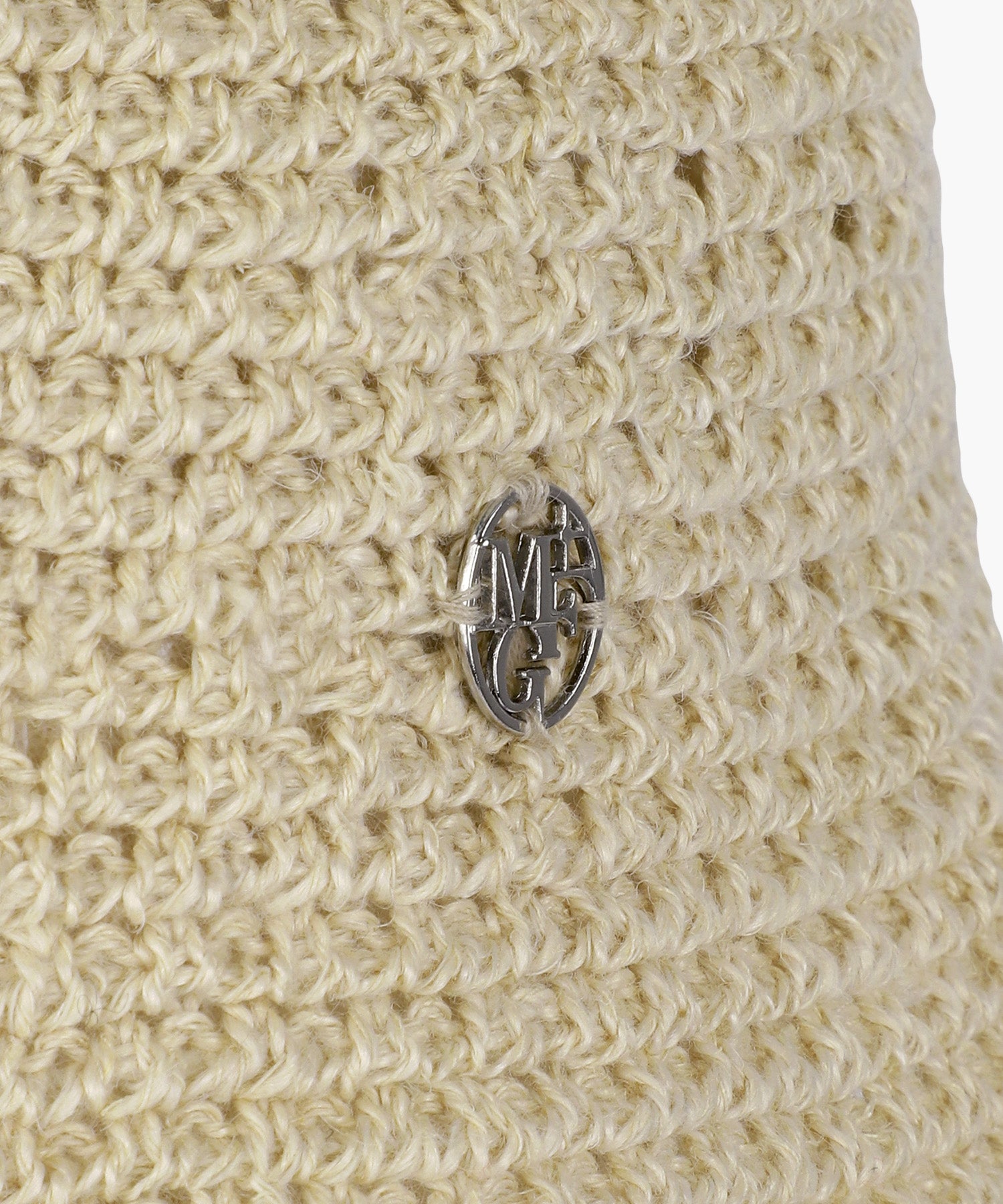 Marithe & Francois Girbaud - Circle Logo Crochet Bucket Hat (Light Beige) product image 3 | TRAB K-Fashion Australia