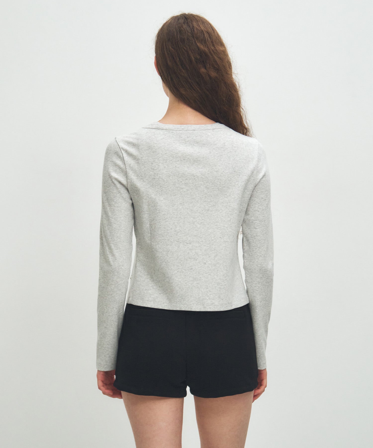Marithe & Francois Girbaud - Basic Cotton Cardigan (Light Heather Gray) product image 3 | TRAB K-Fashion Australia