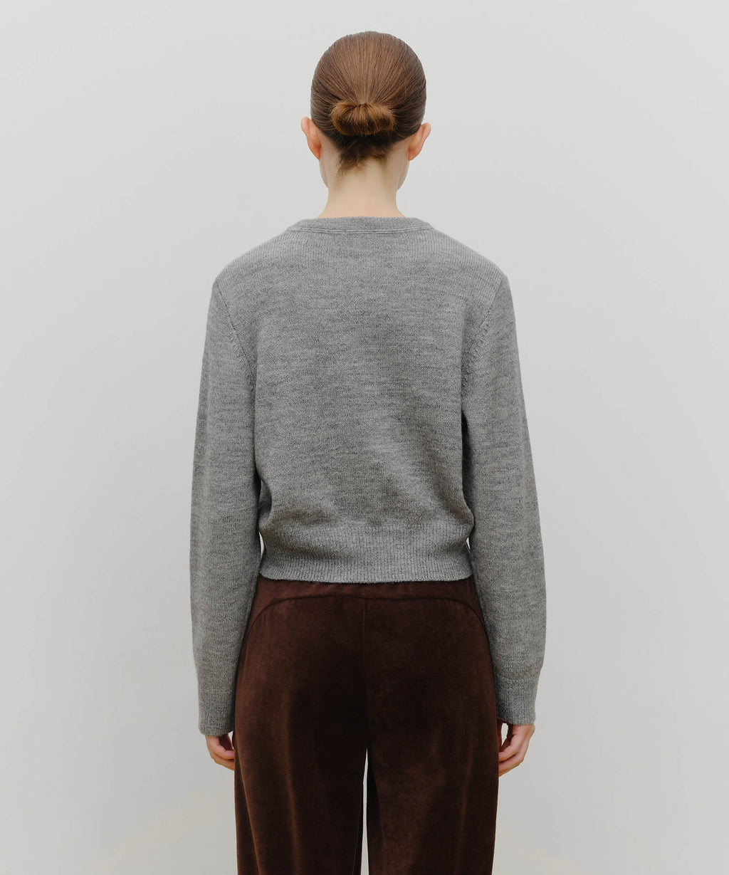 Marithe & Francois Girbaud - Marithe Sport W M+fg Logo Crop Pullover (Melange Gray) product image 3 | TRAB K-Fashion Australia