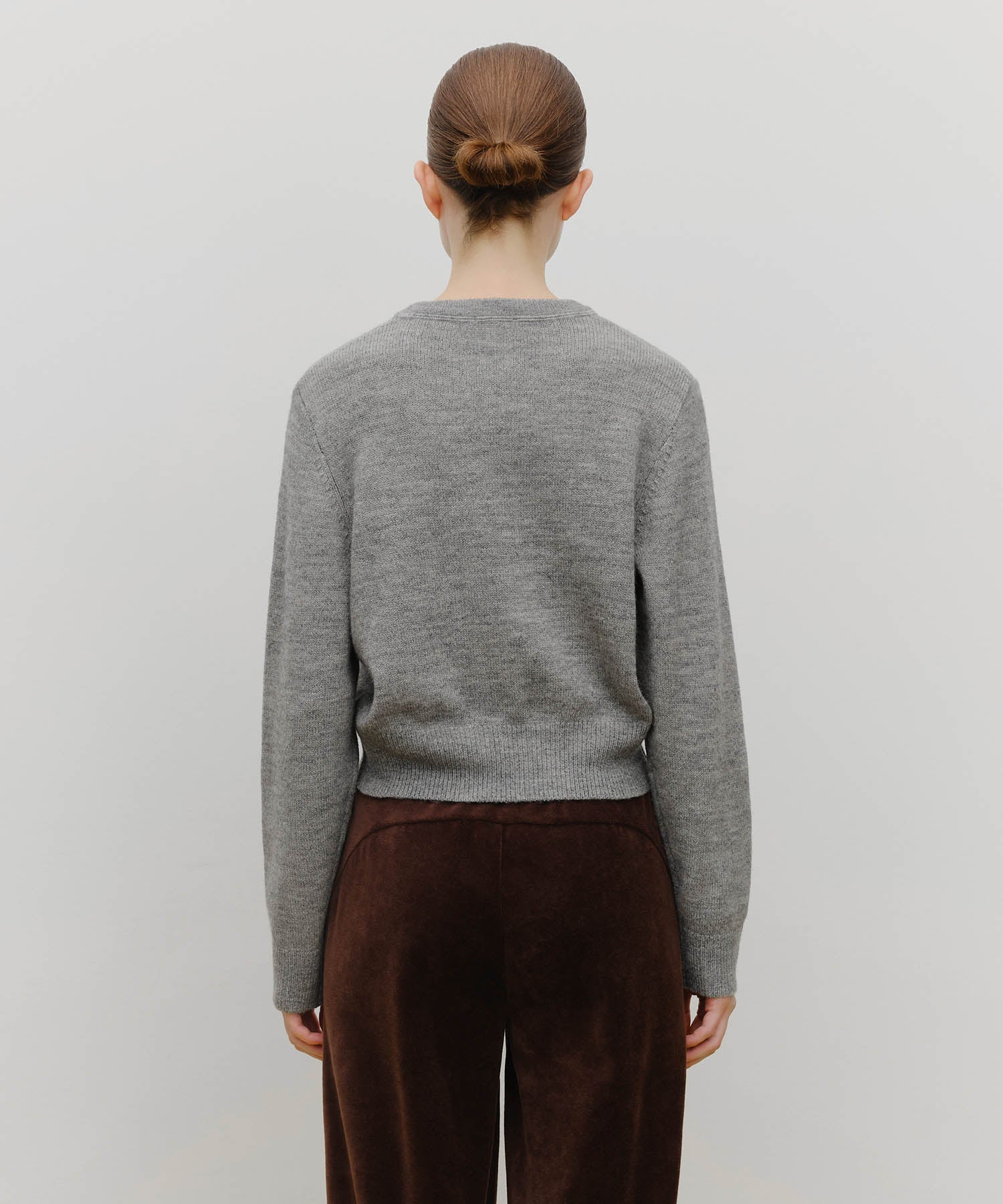 Marithe & Francois Girbaud - Marithe Sport W M+fg Logo Crop Pullover (Melange Gray) product image 3 | TRAB K-Fashion Australia