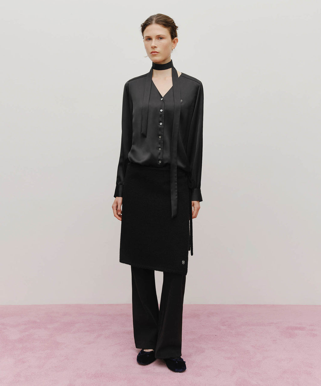 Marithe & Francois Girbaud - Knit Layered Skirt (Black) product image 3 | TRAB K-Fashion Australia