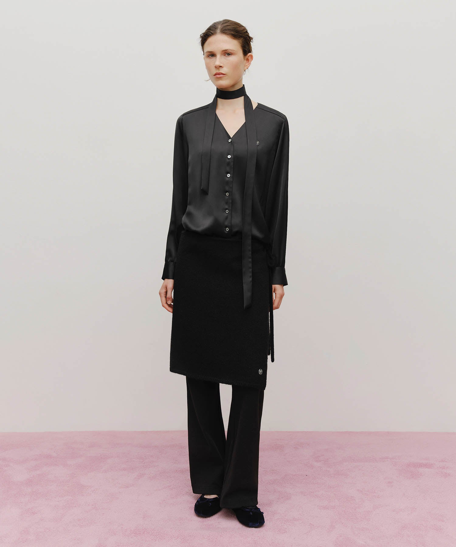 Marithe & Francois Girbaud - Knit Layered Skirt (Black) product image 3 | TRAB K-Fashion Australia