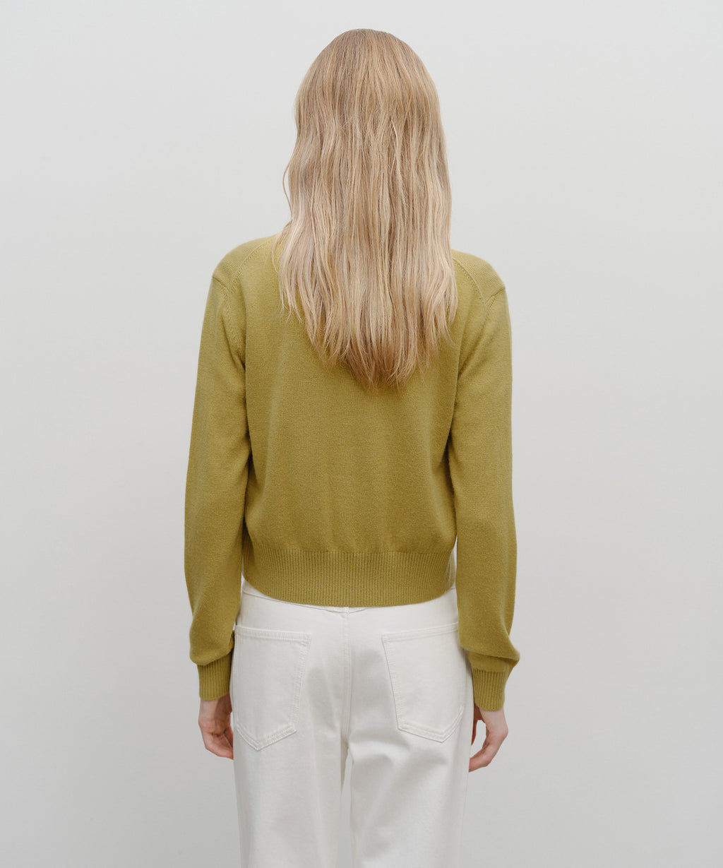 Marithe & Francois Girbaud - Half Knit Round Neck Cardigan Set Up (Olive) product image 3 | TRAB K-Fashion Australia