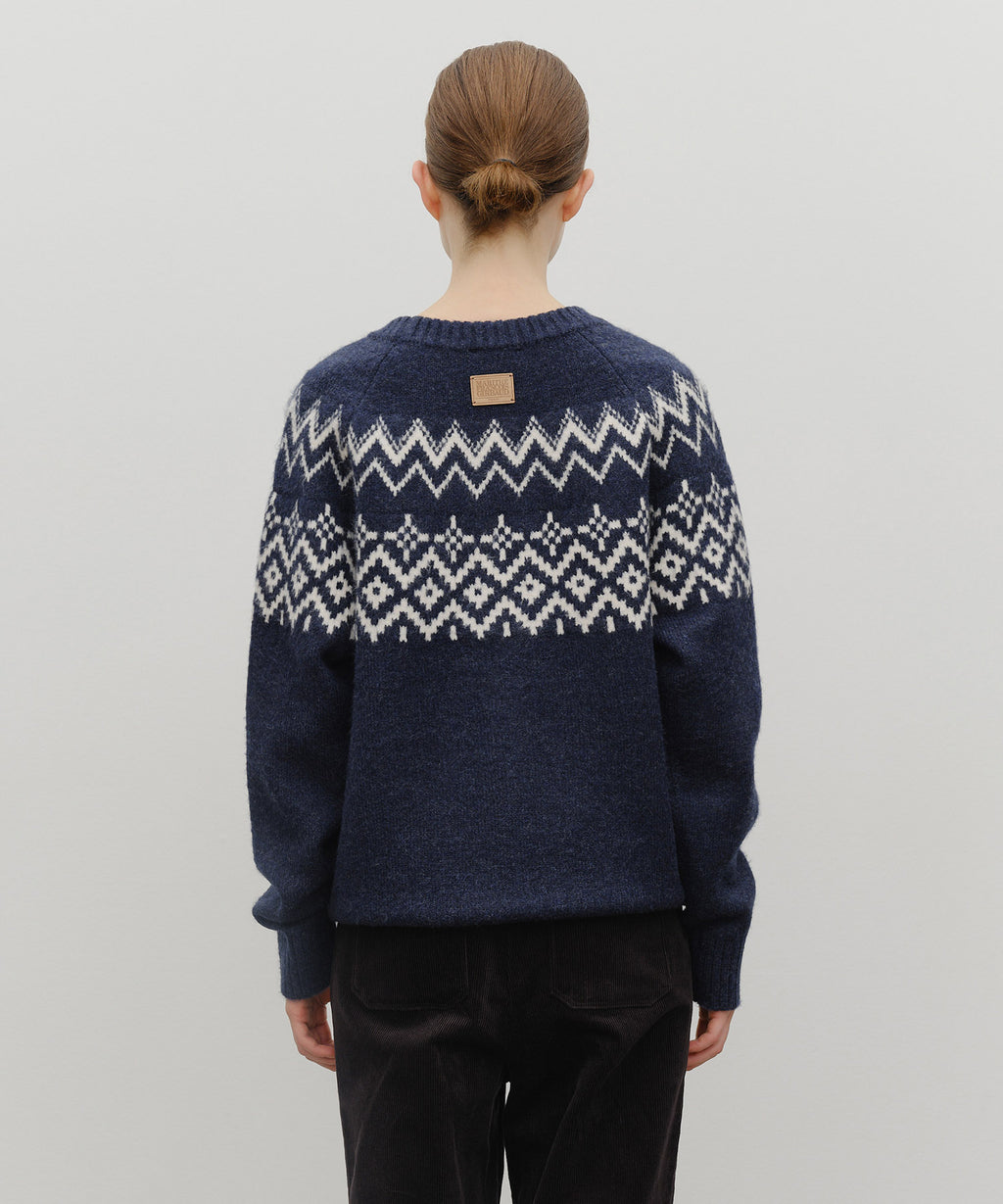 Marithe & Francois Girbaud - Fairisle Crew Neck Knit Pullover (Navy) product image 5 | TRAB K-Fashion Australia