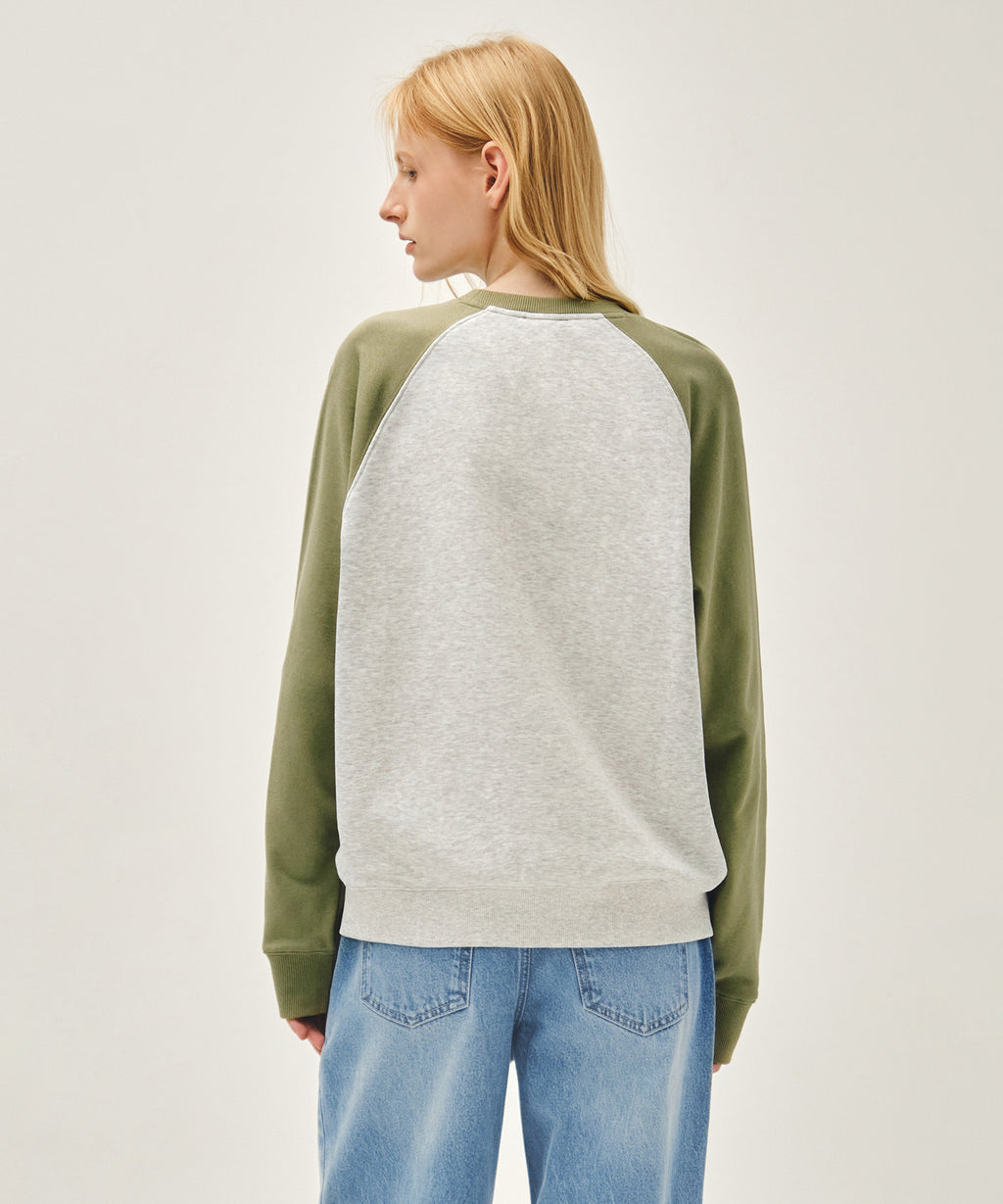 Marithe & Francois Girbaud - Small Classic Logo Color Block Sweatshirt (Khaki) product image 3 | TRAB K-Fashion Australia