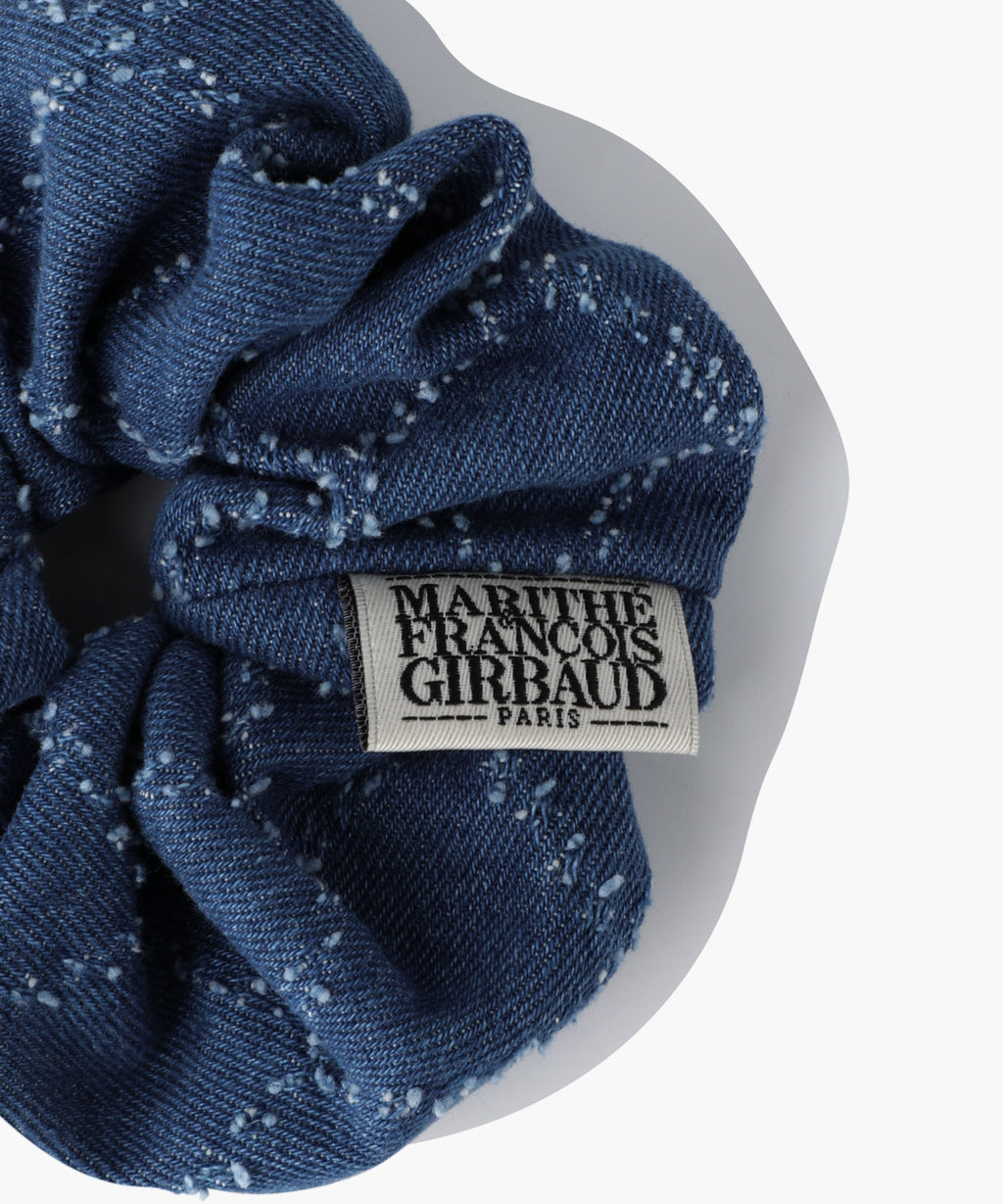 Marithe & Francois Girbaud - Classic Logo Denim Pattern Hair Scrunchie (Blue) product image 3 | TRAB K-Fashion Australia