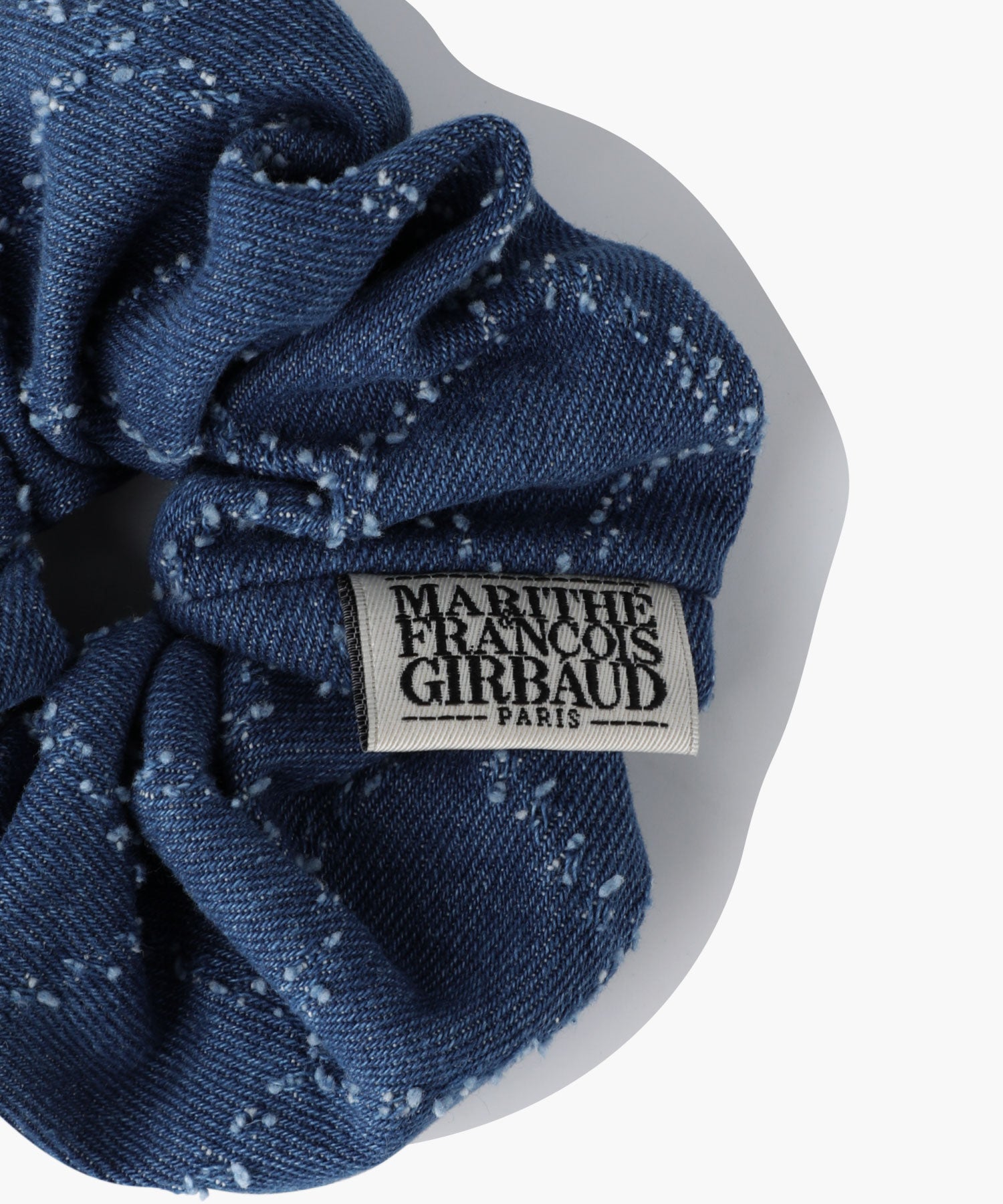 Marithe & Francois Girbaud - Classic Logo Denim Pattern Hair Scrunchie (Blue) product image 3 | TRAB K-Fashion Australia