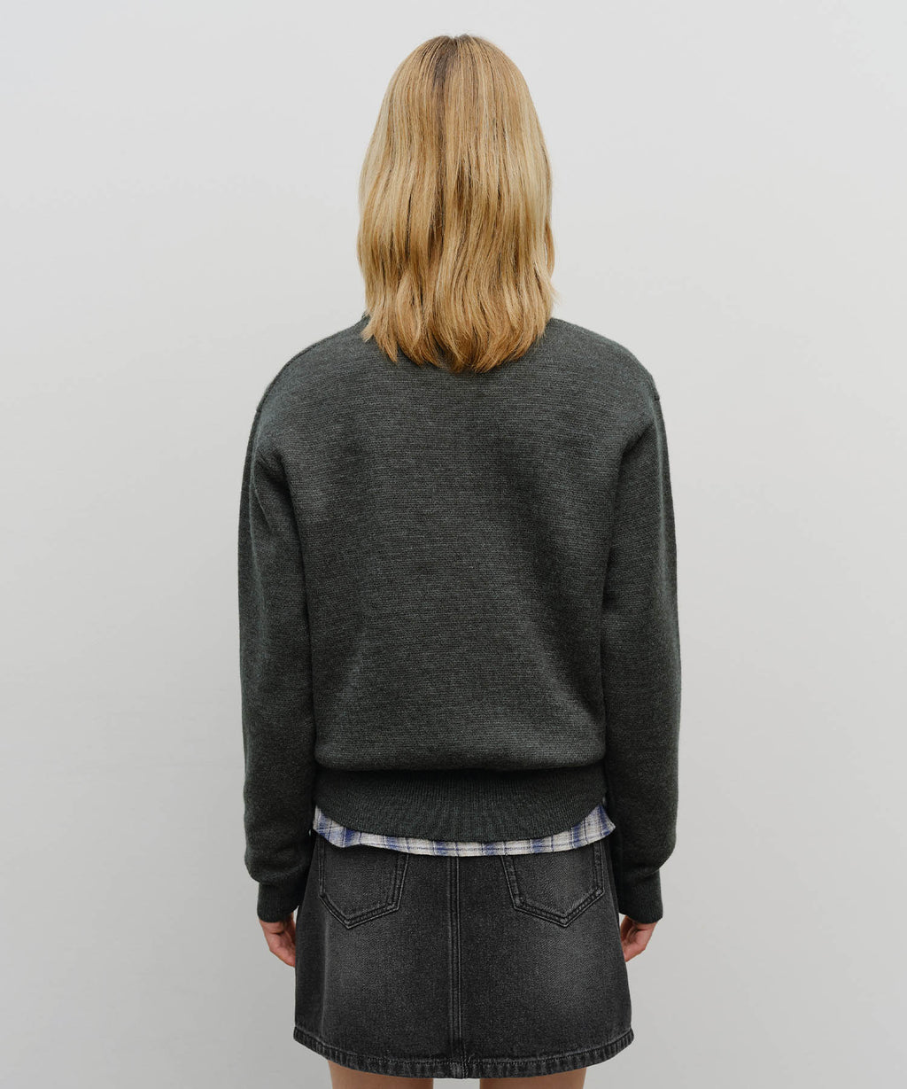 Marithe & Francois Girbaud - Doodle Bear Knit Pullover (Charcoal) product image 3 | TRAB K-Fashion Australia
