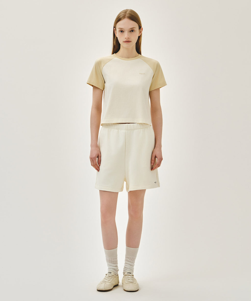 Marithe & Francois Girbaud - Regular Logo Sweat Shorts (Ivory) product image 3 | TRAB K-Fashion Australia
