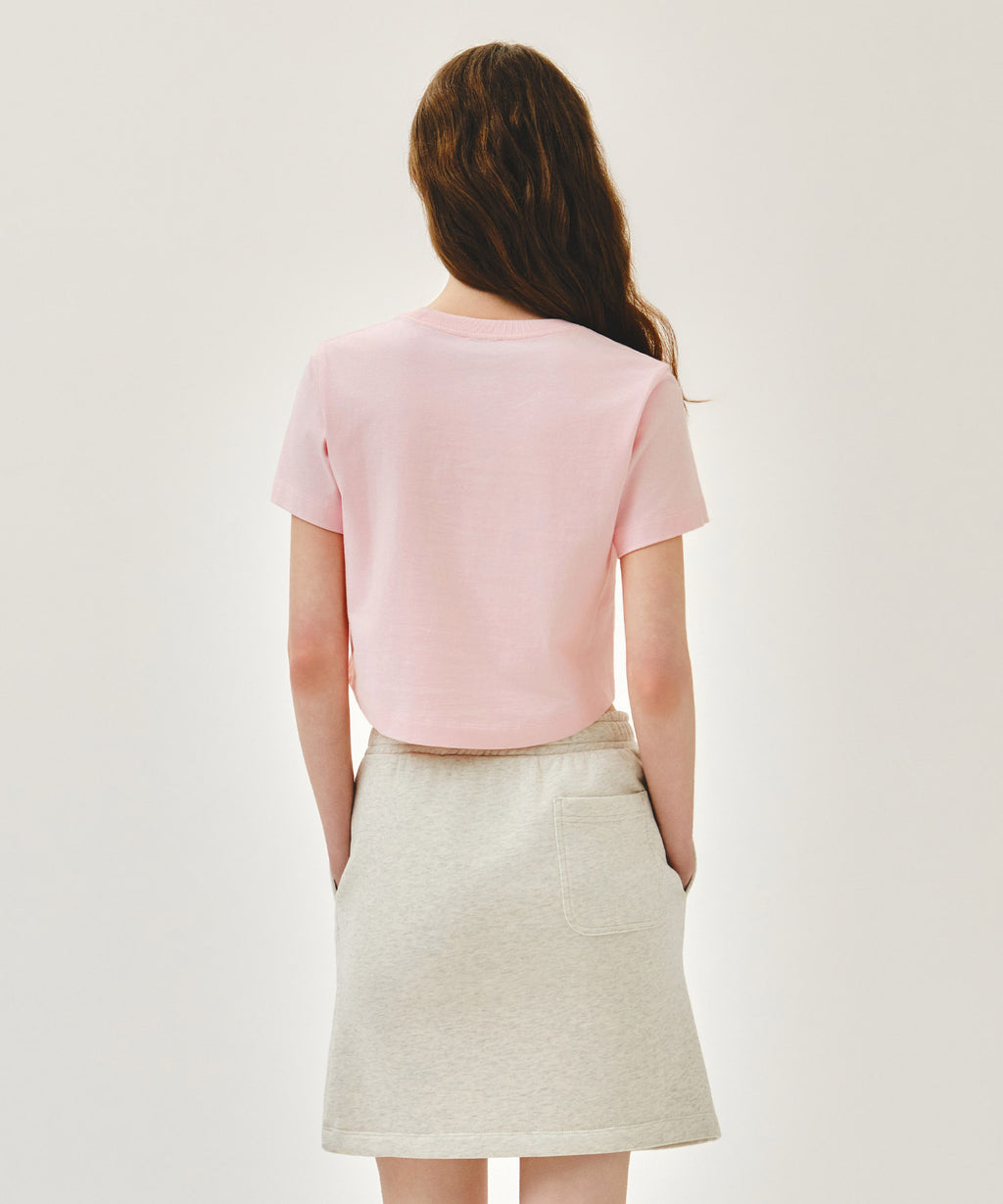 Marithe & Francois Girbaud - Silver Lettering Crop Tee (Pink) product image 3 | TRAB K-Fashion Australia