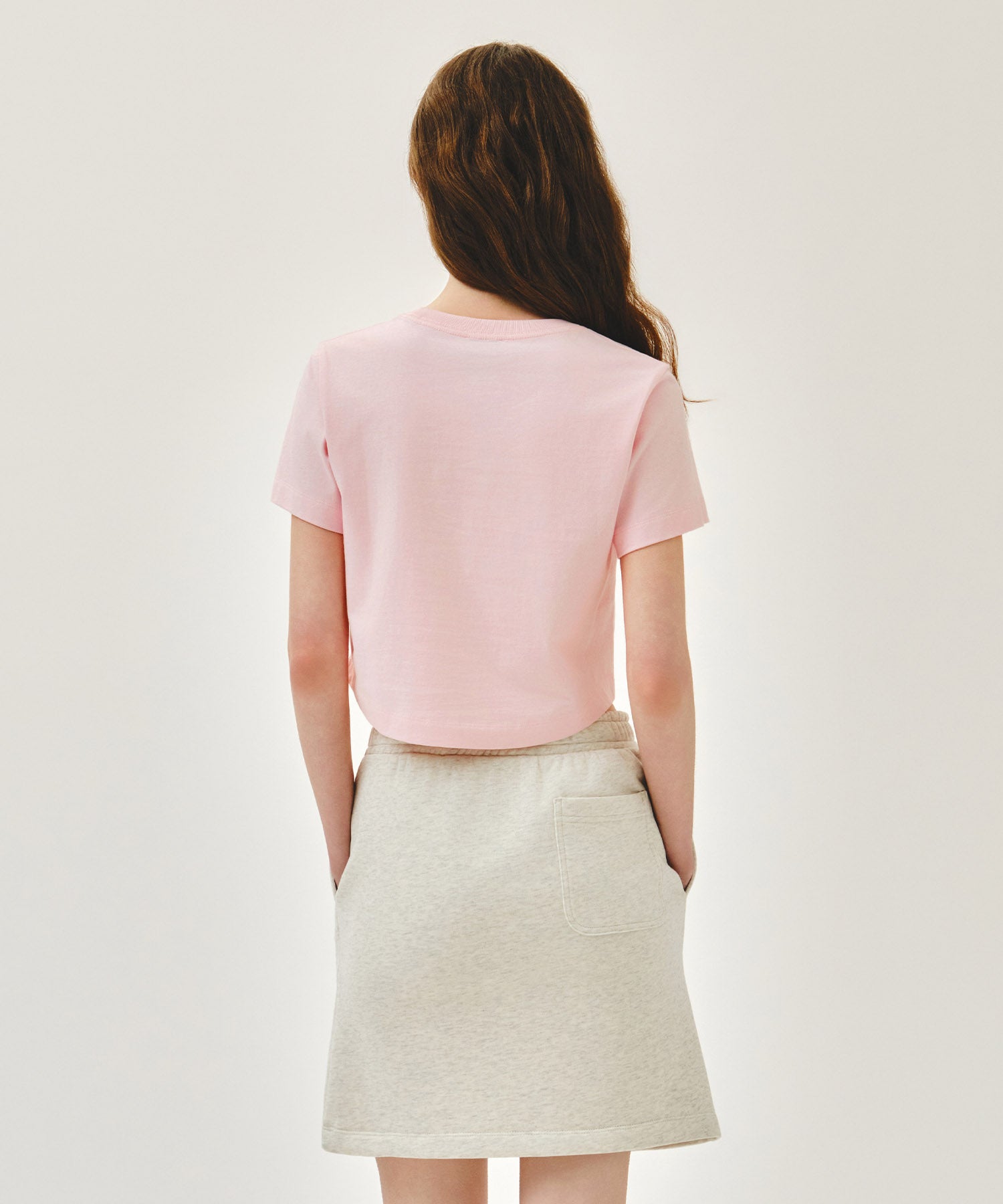 Marithe & Francois Girbaud - Silver Lettering Crop Tee (Pink) product image 3 | TRAB K-Fashion Australia