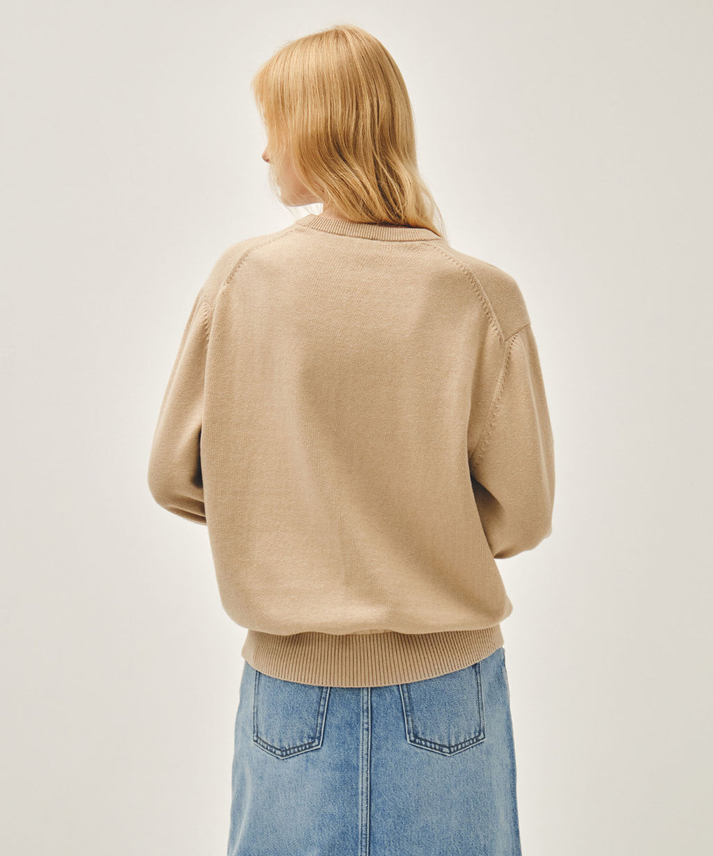 Marithe & Francois Girbaud - Drawing Classic Logo Knit Pullover (Beige) product image 3 | TRAB K-Fashion Australia