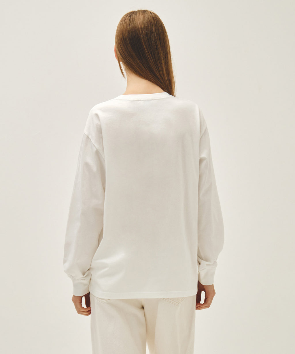 Marithe & Francois Girbaud - Doodle Classic Logo Long Sleeve Tee (White) product image 3 | TRAB K-Fashion Australia