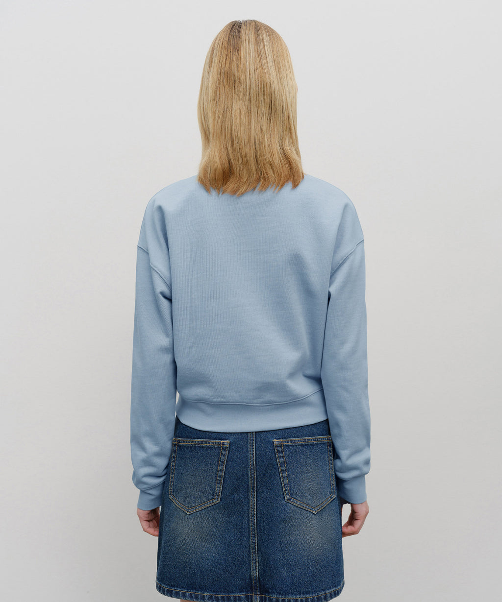 Marithe & Francois Girbaud - Classic Logo Crop Sweatshirt (Sky Blue) product image 3 | TRAB K-Fashion Australia
