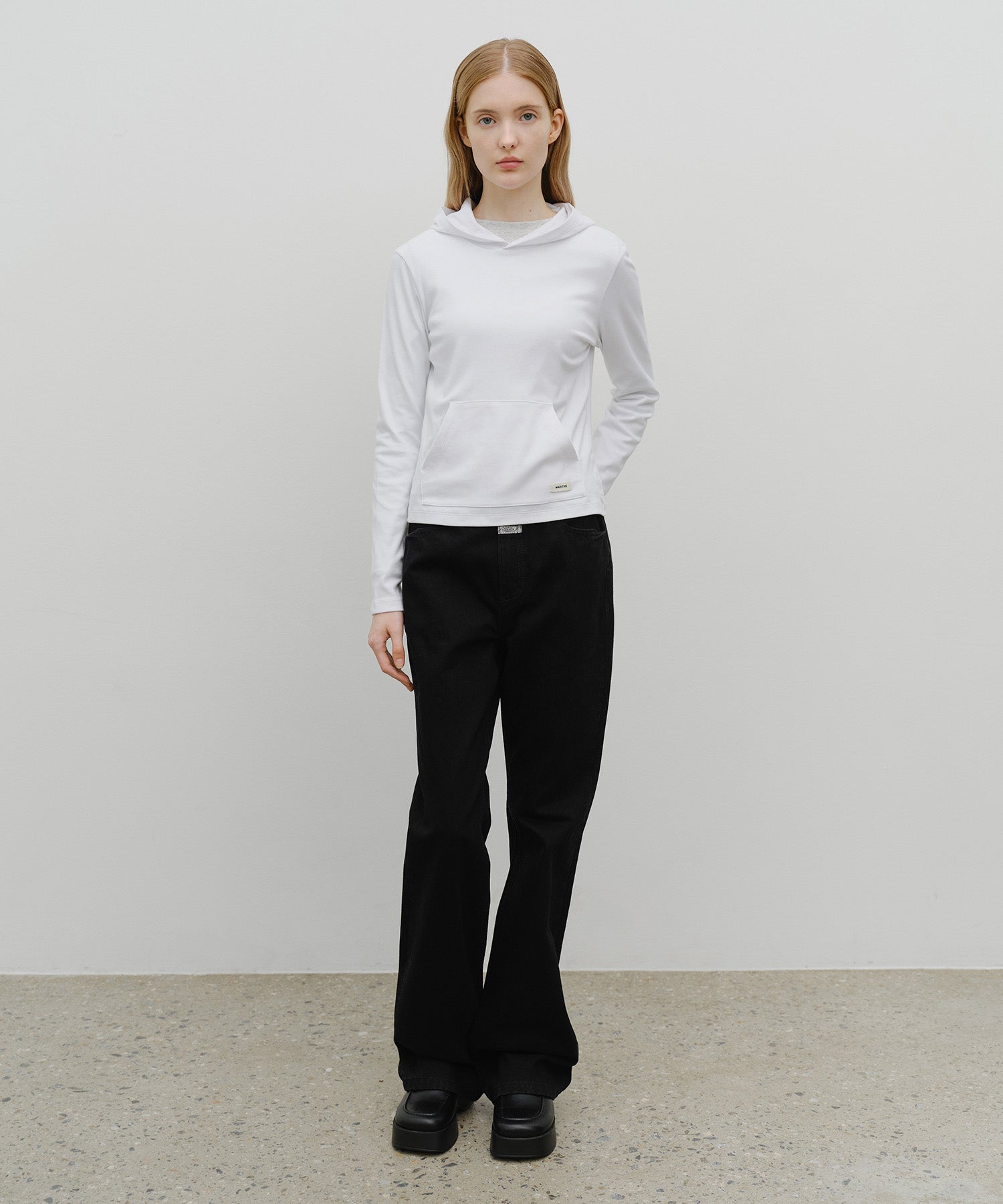 Marithe & Francois Girbaud - Slim Boot-cut Denim Pants (Black) product image 3 | TRAB K-Fashion Australia