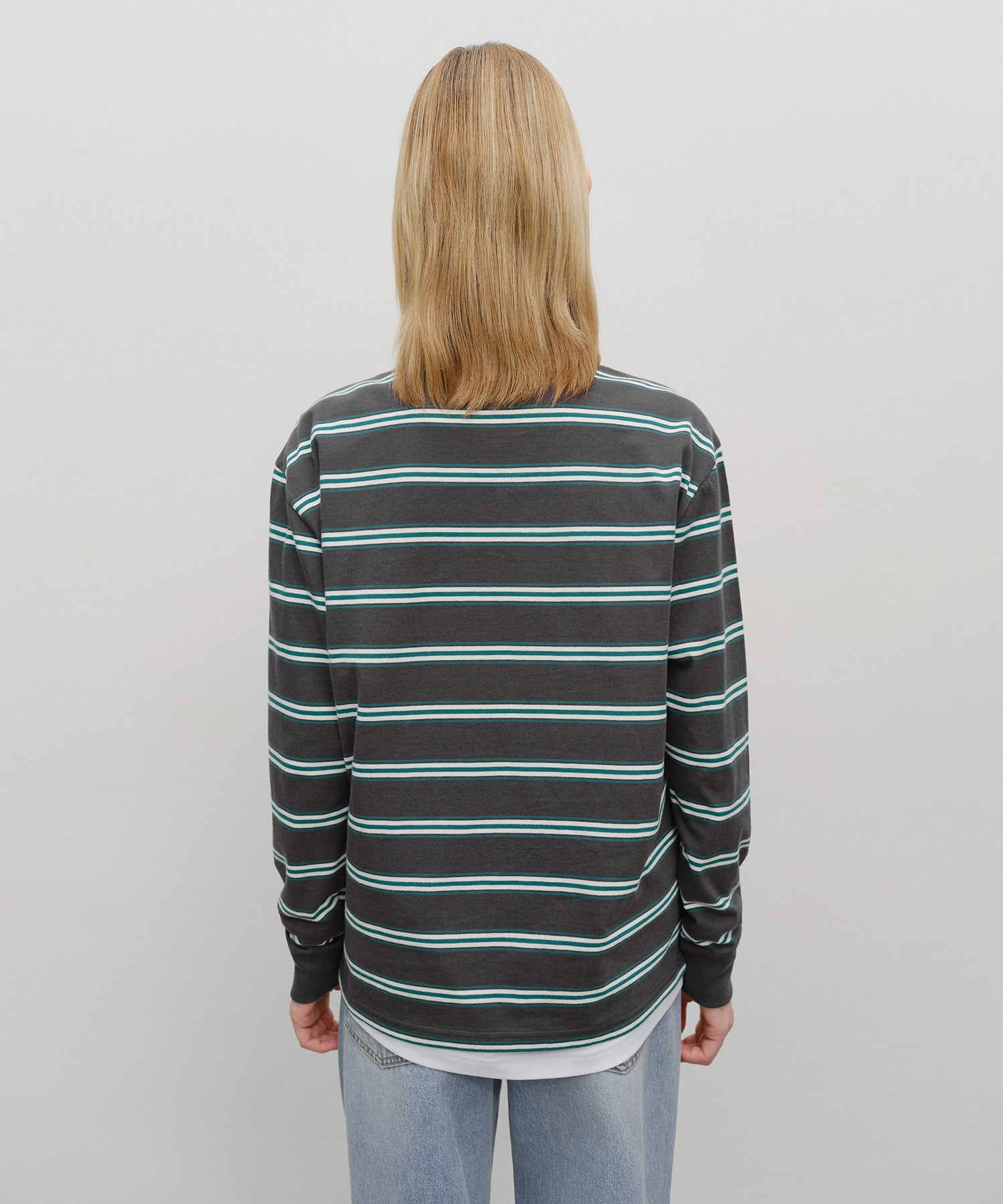 Marithe & Francois Girbaud - Multi Color Stripe Long Sleeve (Charcoal) product image 3 | TRAB K-Fashion Australia