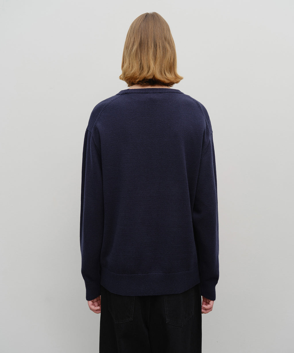 Marithe & Francois Girbaud - Classic Logo Knit Pullover (Navy) product image 3 | TRAB K-Fashion Australia