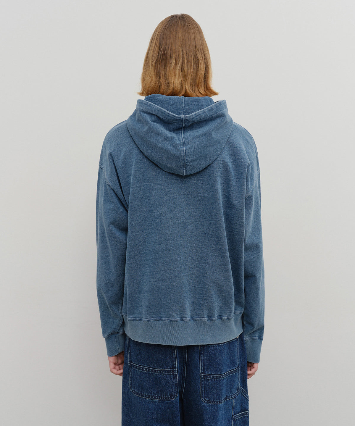 Marithe & Francois Girbaud - Crest Logo Garment Dyed Oversized Hoodie (Blue) product image 3 | TRAB K-Fashion Australia