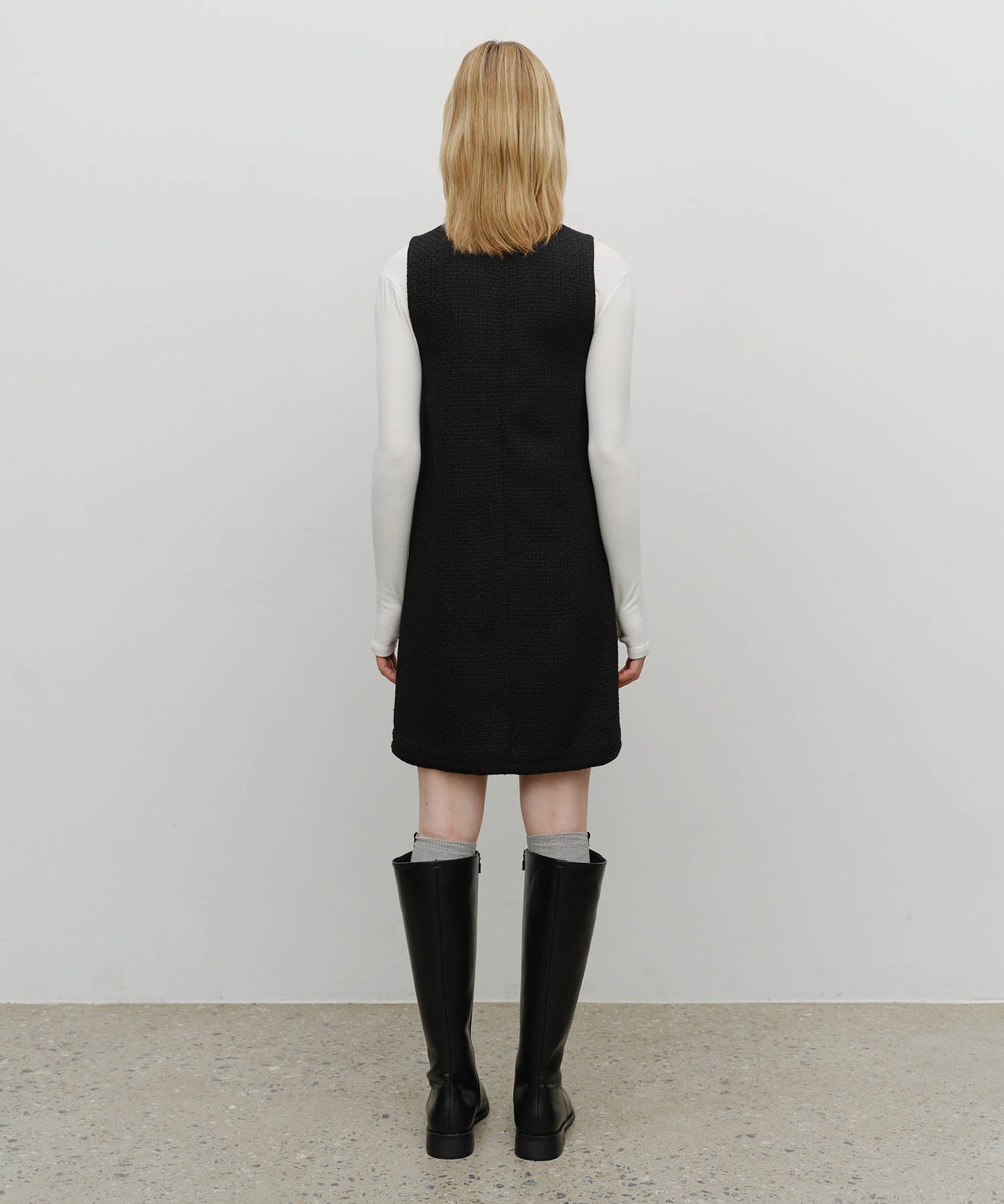 Marithe & Francois Girbaud - Tweed Sleeveless Dress (Black) product image 3 | TRAB K-Fashion Australia