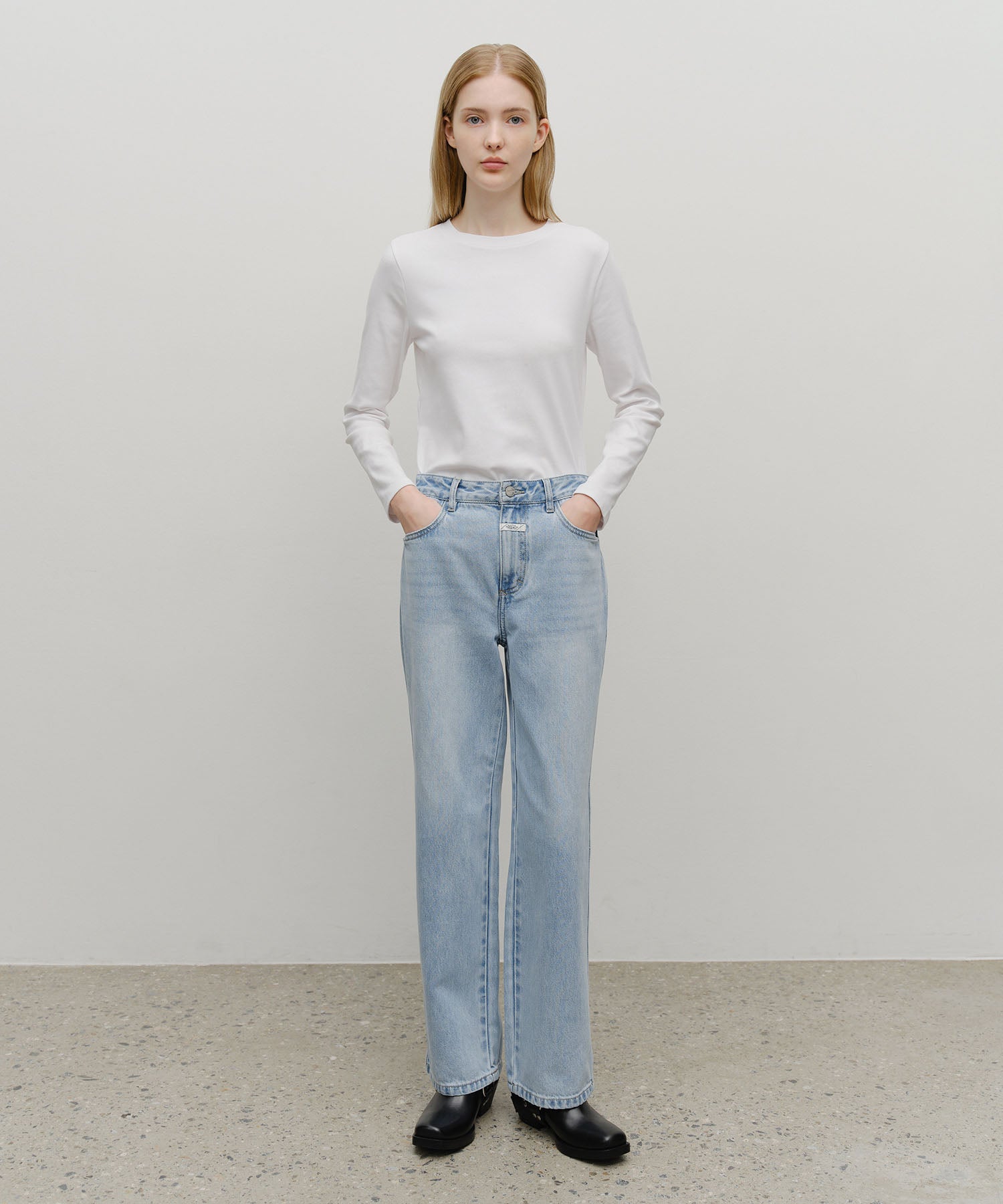 Marithe & Francois Girbaud - High Straight Denim Pants (Light Blue) product image 3 | TRAB K-Fashion Australia