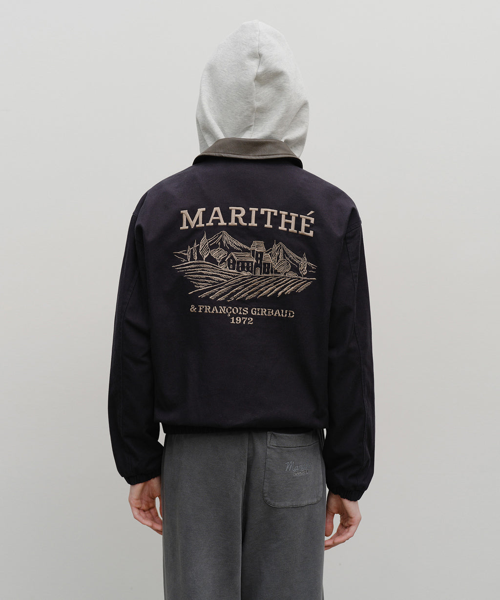Marithe & Francois Girbaud - Graphic Embroidery Cotton Bomber Jacket (Navy) product image 3 | TRAB K-Fashion Australia