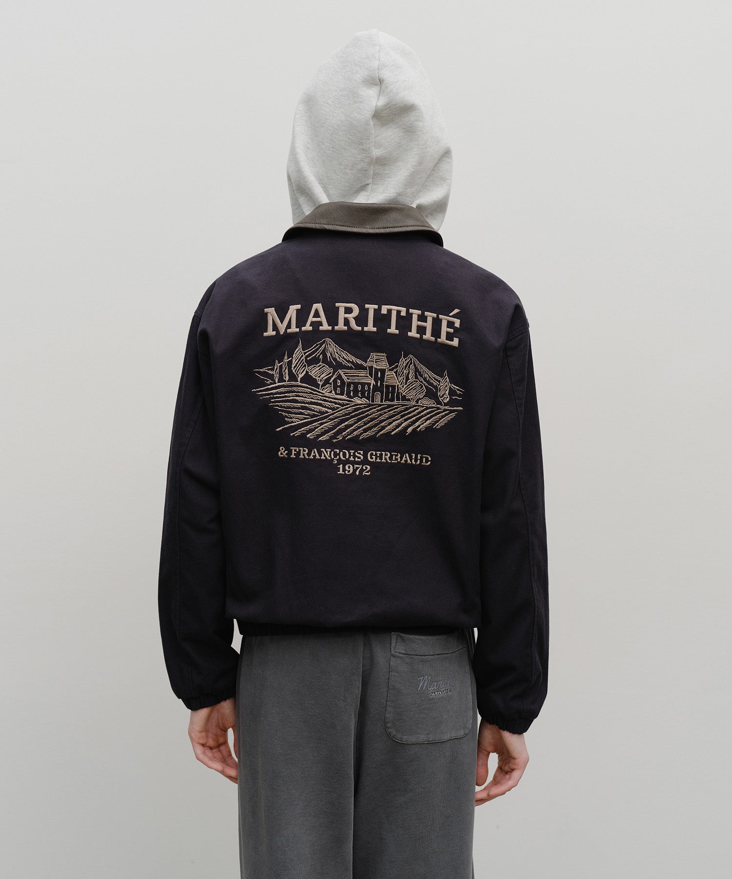 Marithe & Francois Girbaud - Graphic Embroidery Cotton Bomber Jacket (Navy) product image 3 | TRAB K-Fashion Australia