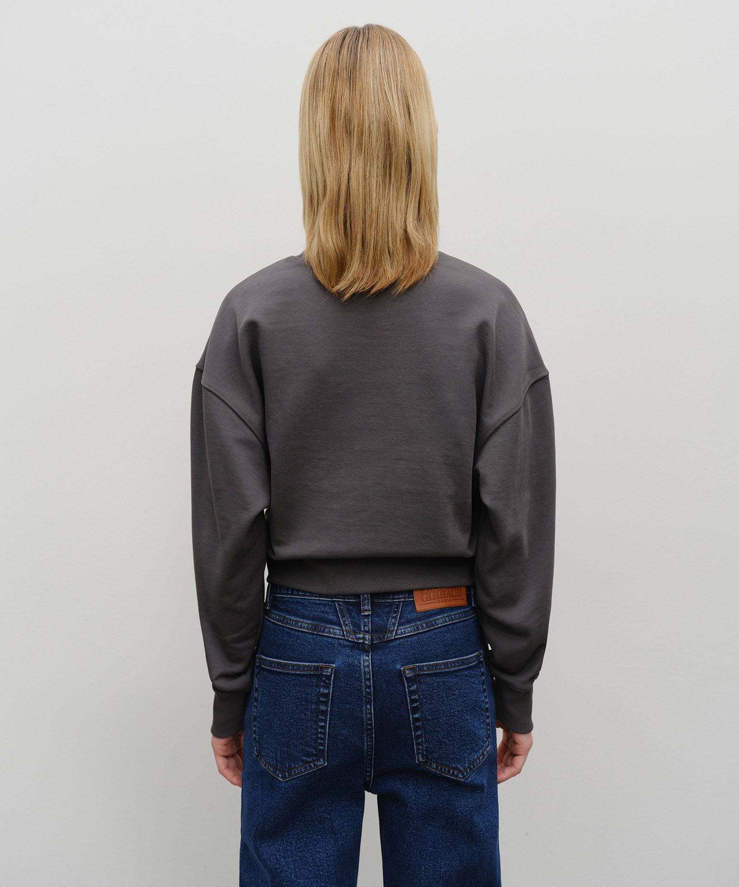 Marithe & Francois Girbaud - Small Classic Logo Crop Sweatshirt (Charcoal) product image 3 | TRAB K-Fashion Australia