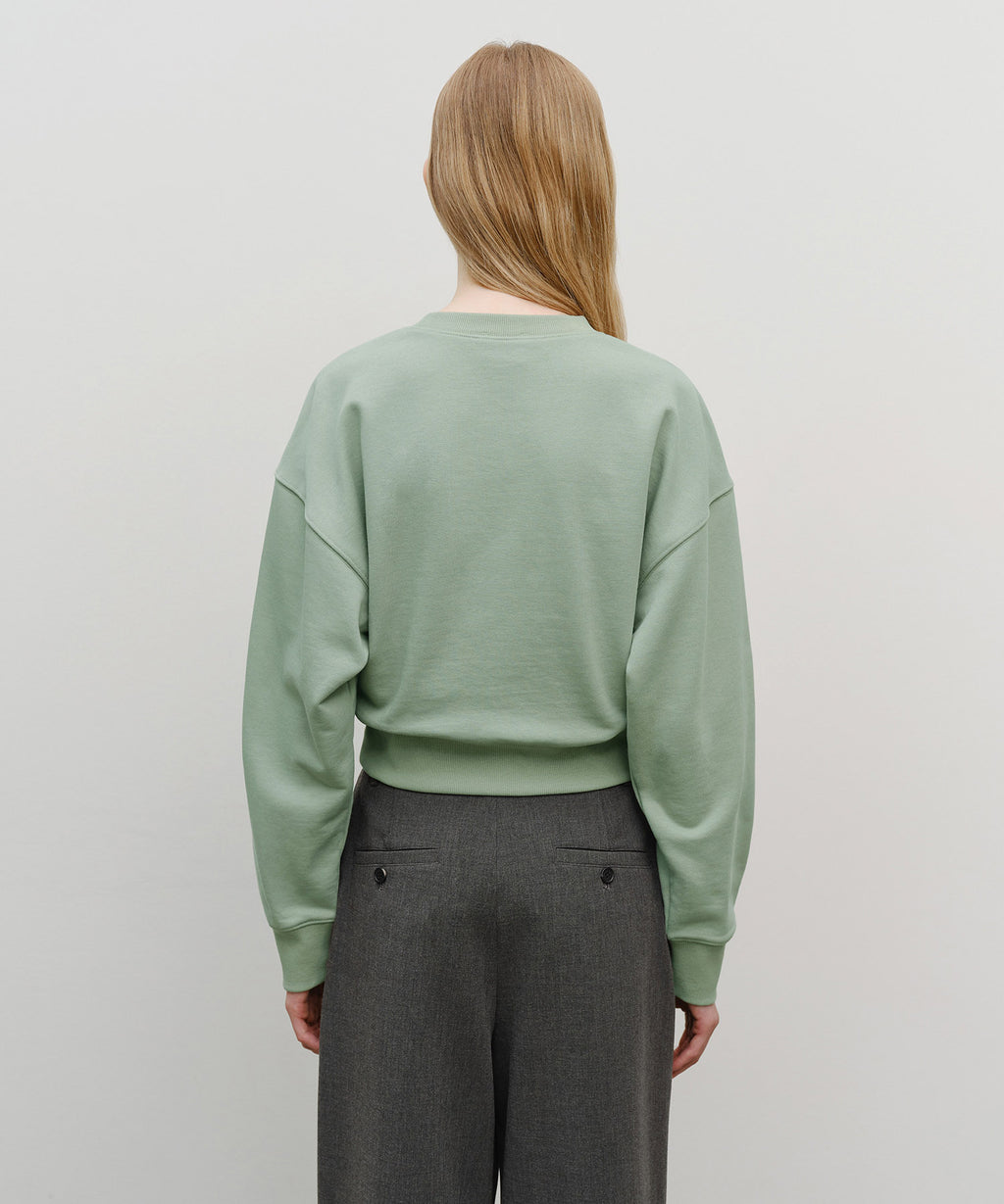 Marithe & Francois Girbaud - Small Classic Logo Crop Sweatshirt (Mint Gray) product image 3 | TRAB K-Fashion Australia