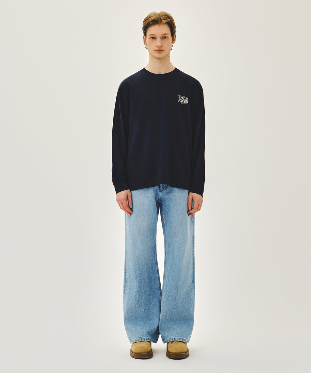 Marithe & Francois Girbaud - Relaxed Fit Boots-cut Denim Pants (Light Blue) product image 3 | TRAB K-Fashion Australia